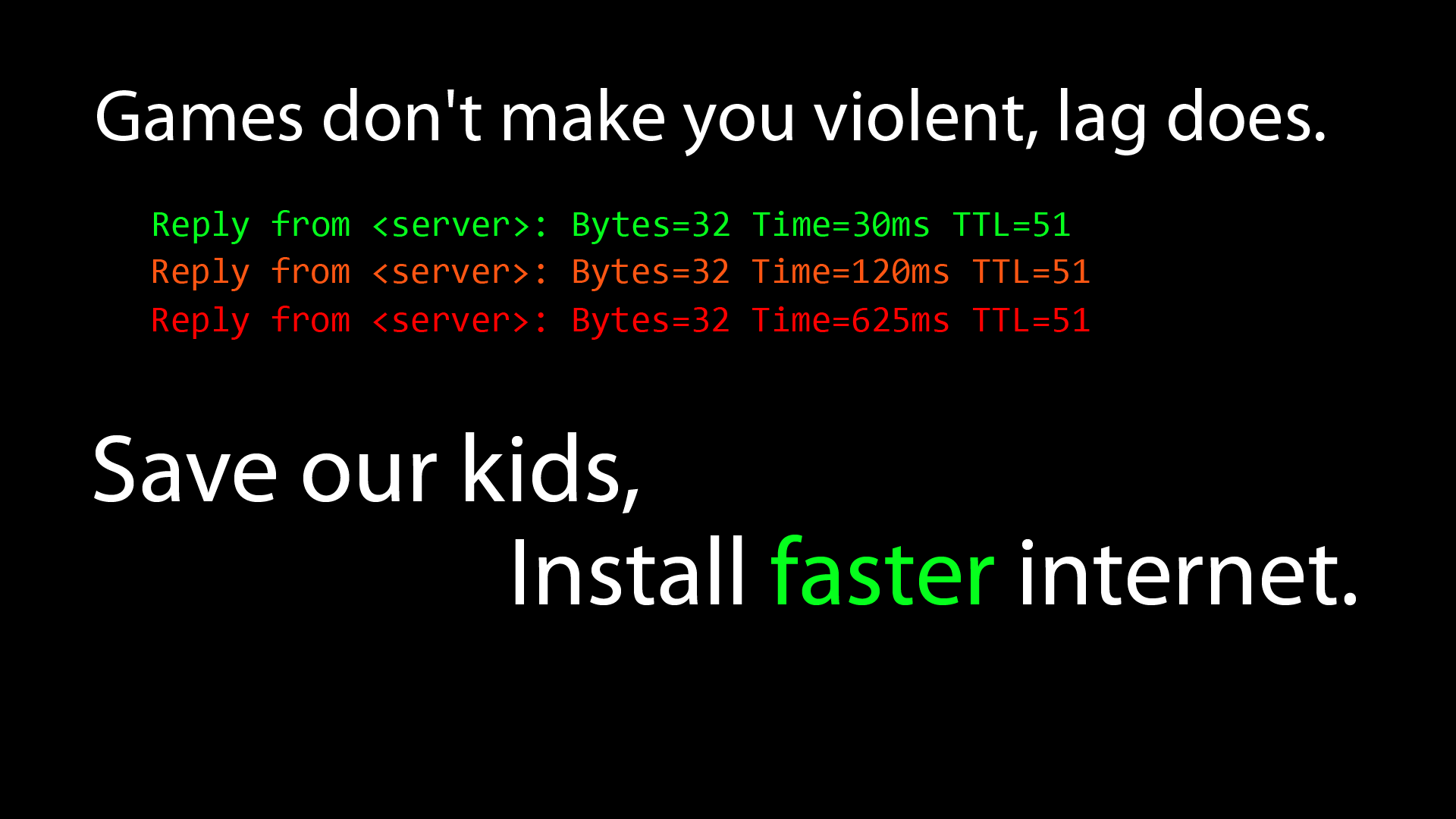 Games don't make you violent, lag does. HD Wallpaper