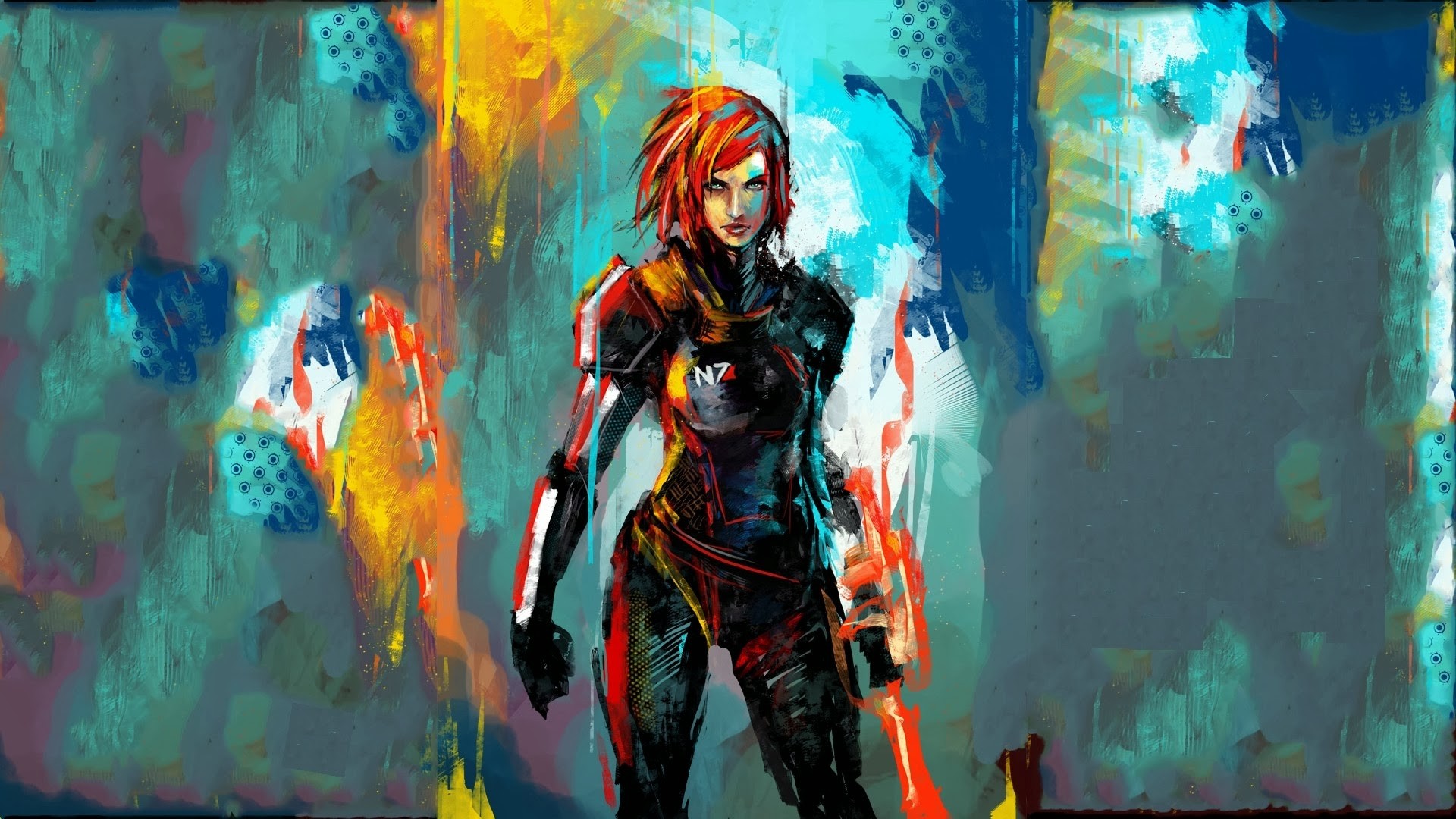 Commander Shepard artwork from Mass Effect HD Wallpaper