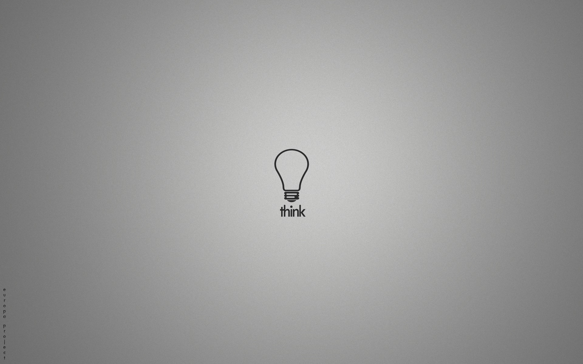Minimalist lightbulb with the word 'think' HD Wallpaper