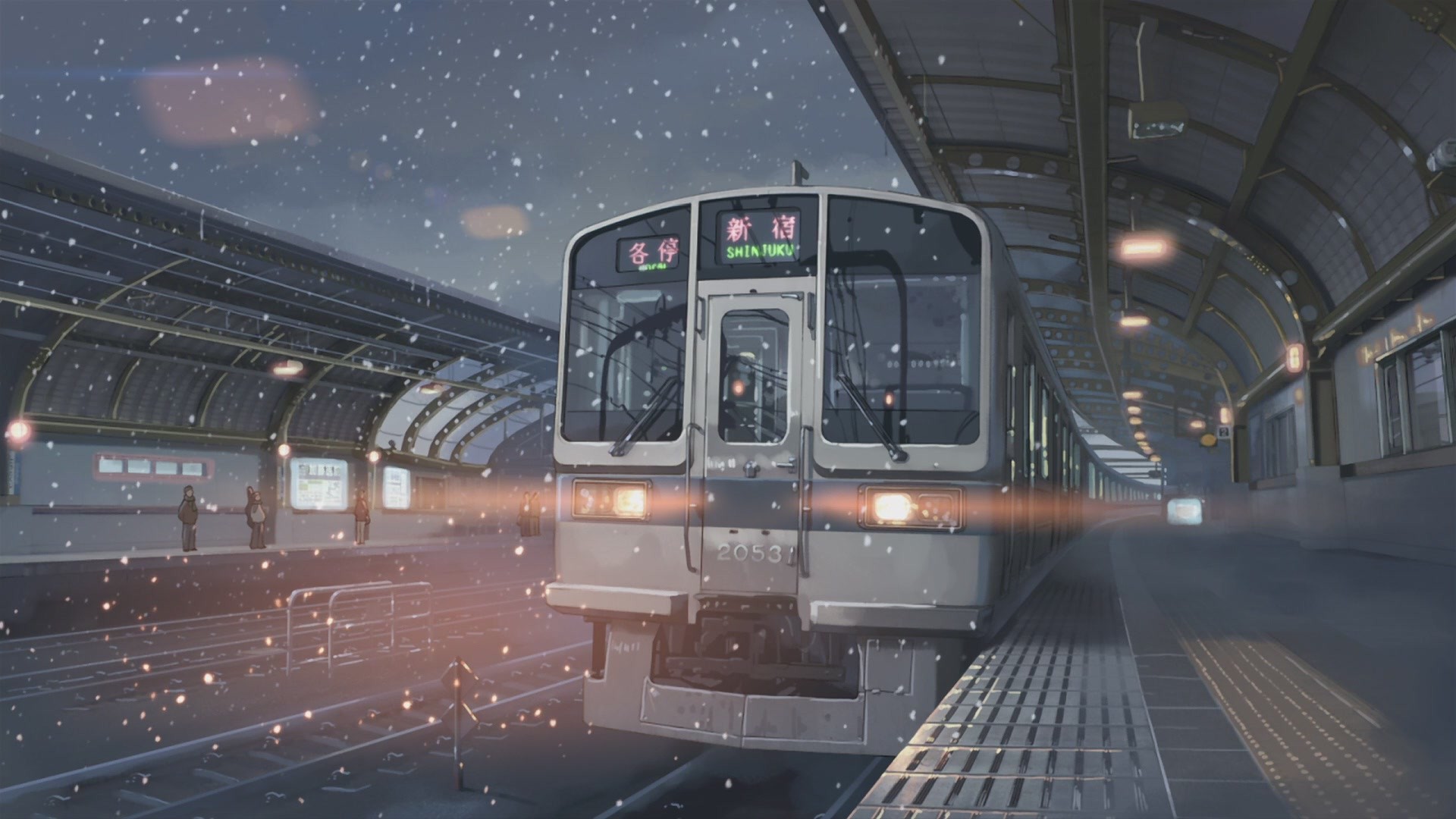 5 Centimeters Per Second Train Station in Snow HD Wallpaper