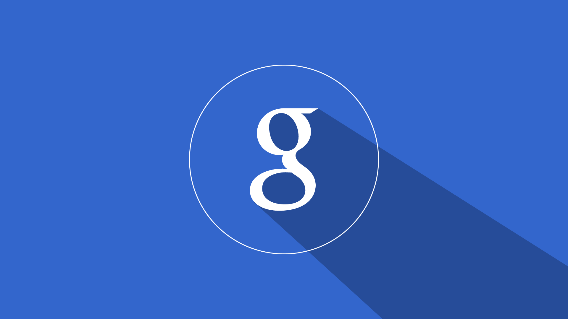 Google logo with long shadow on blue background HD Wallpaper
