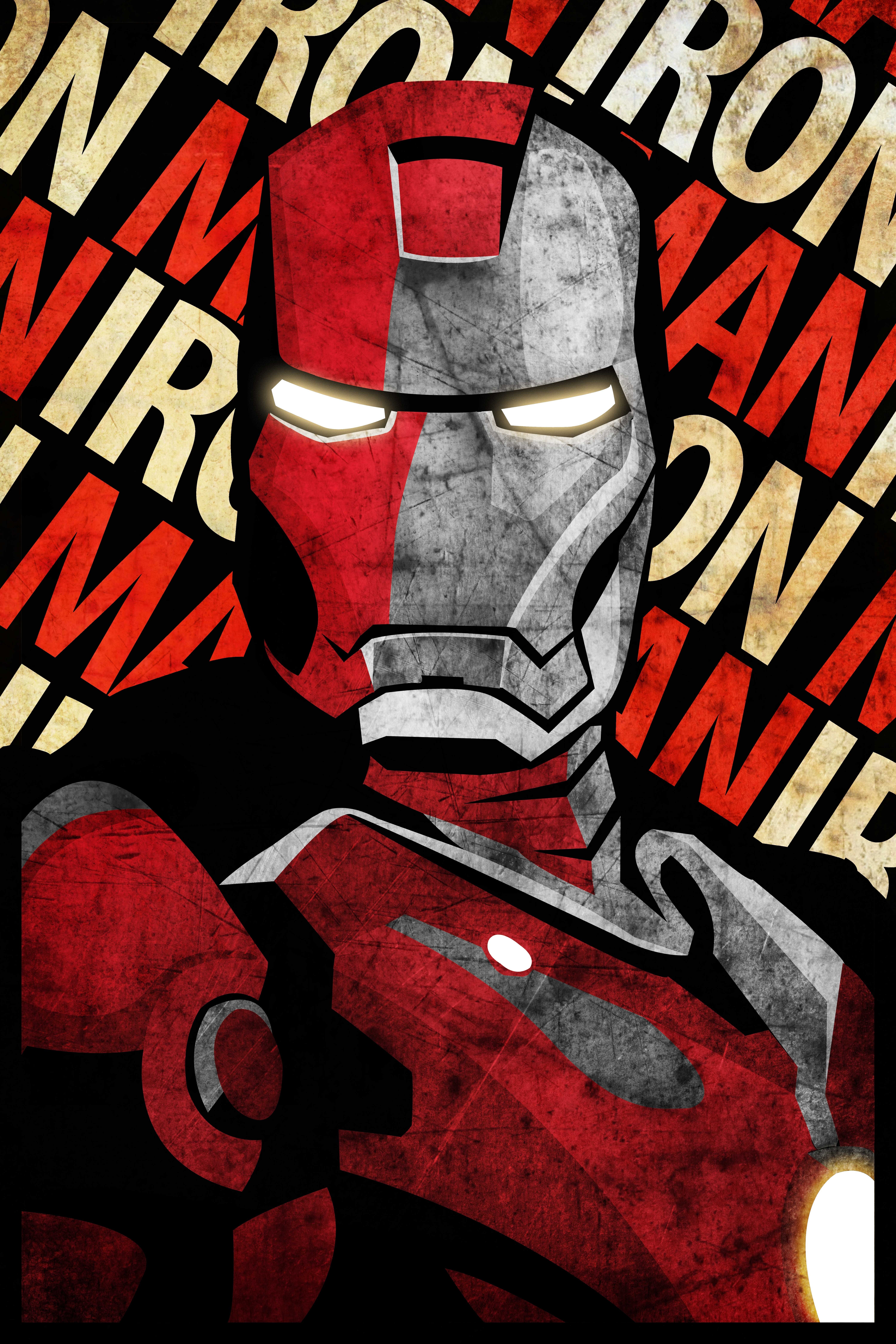 Iron Man Poster with Textured Design HD Wallpaper