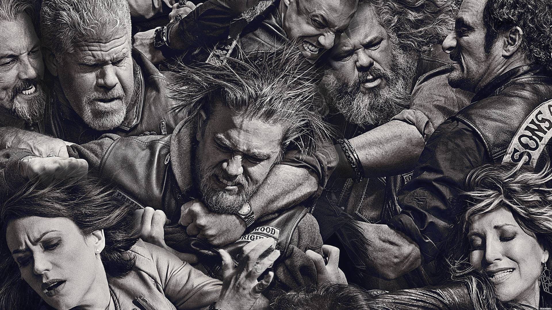 Sons Of Anarchy Cast in a Brawl HD Wallpaper