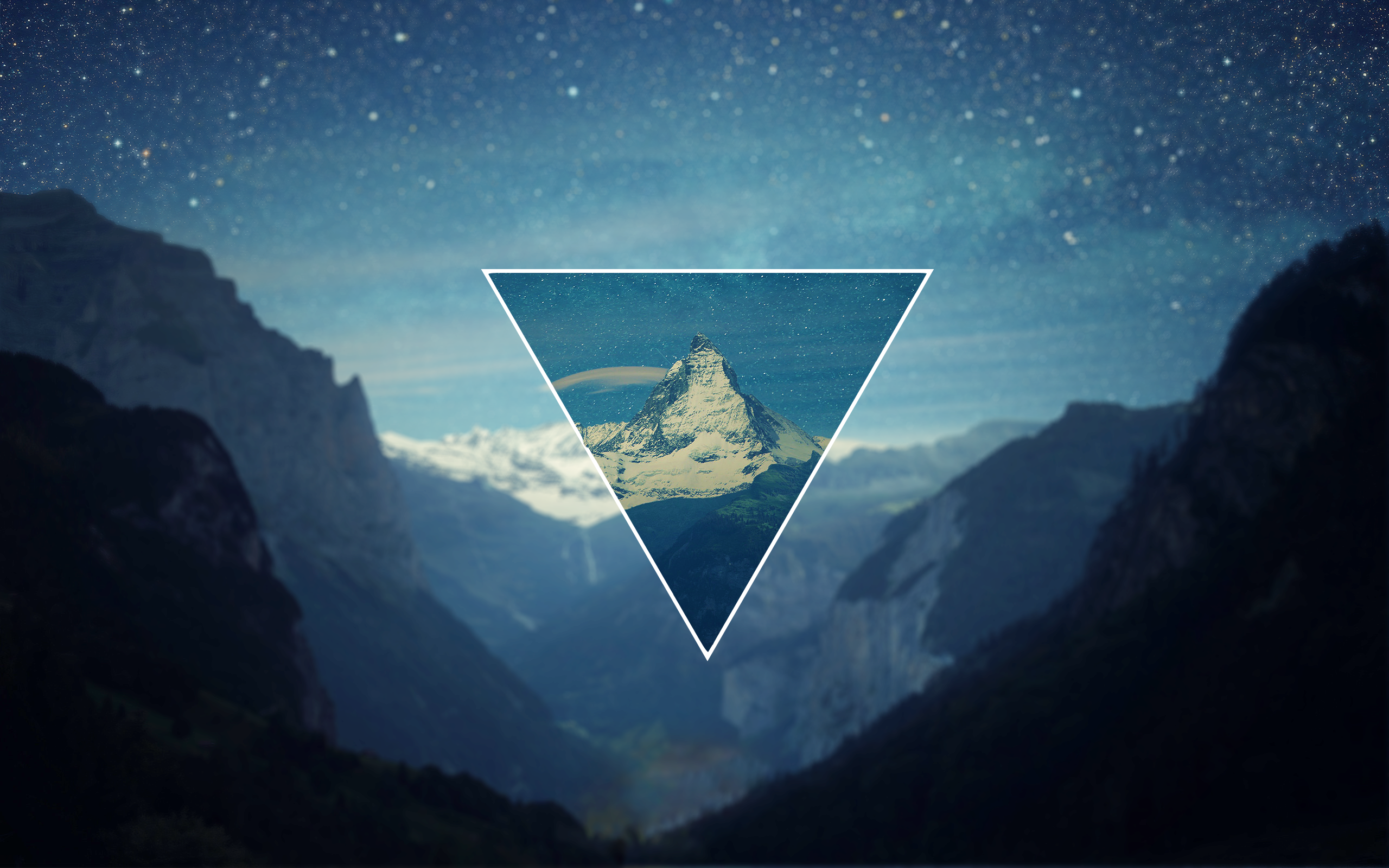 Matterhorn mountain within a triangle overlay HD Wallpaper