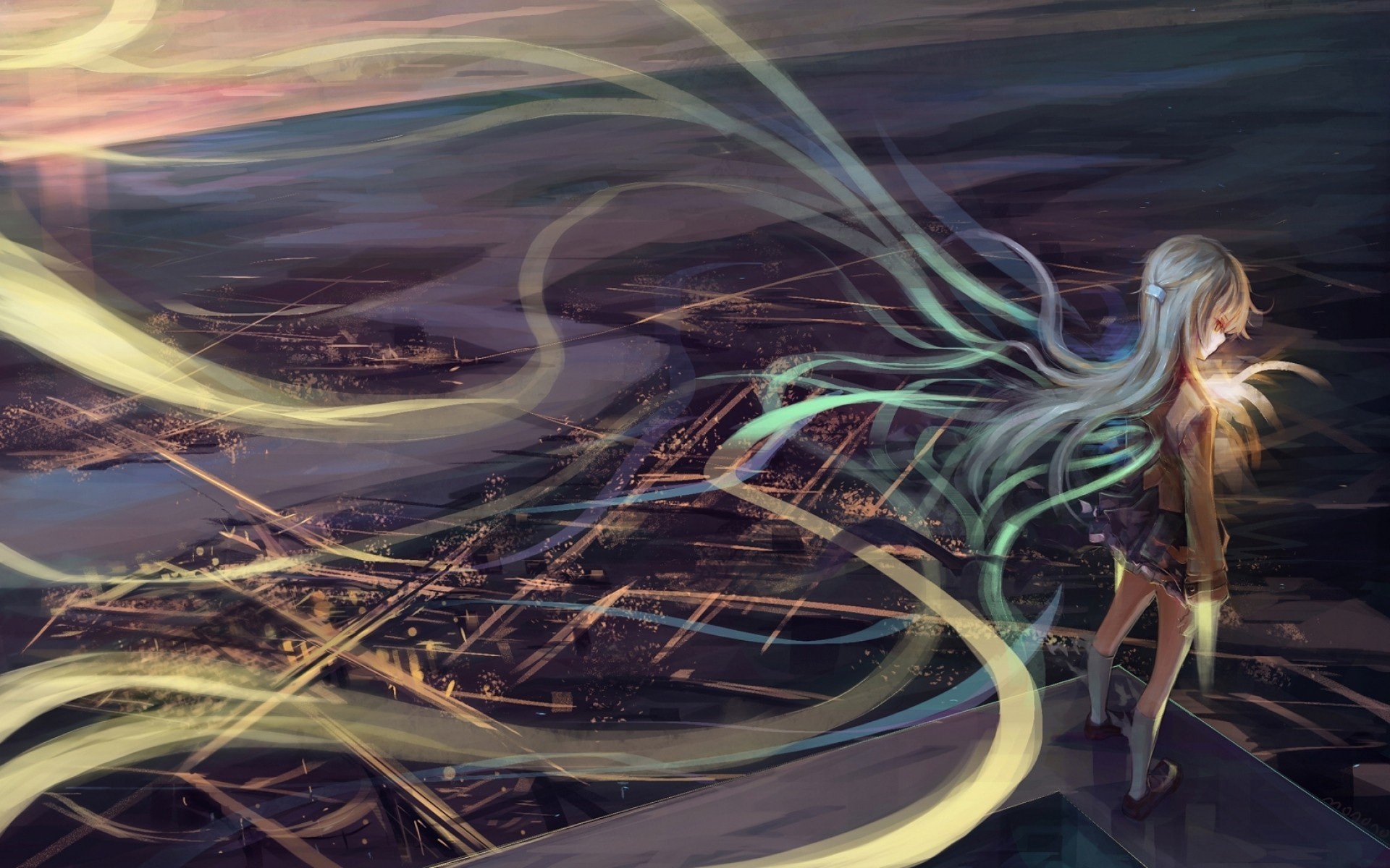Tachibana Kanade from Angel Beats! with glowing energy HD Wallpaper