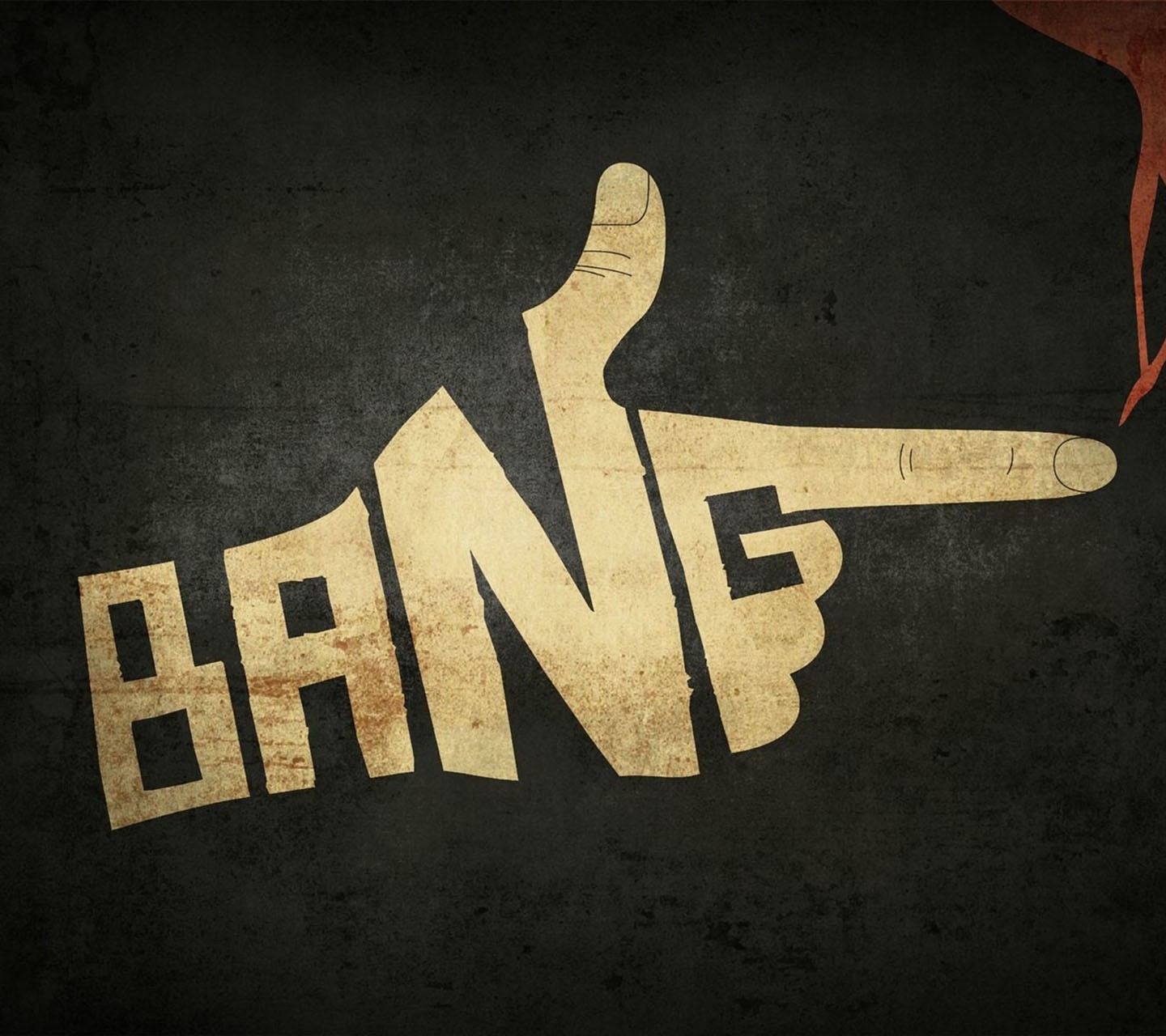 Hand forming the word BANG HD Wallpaper