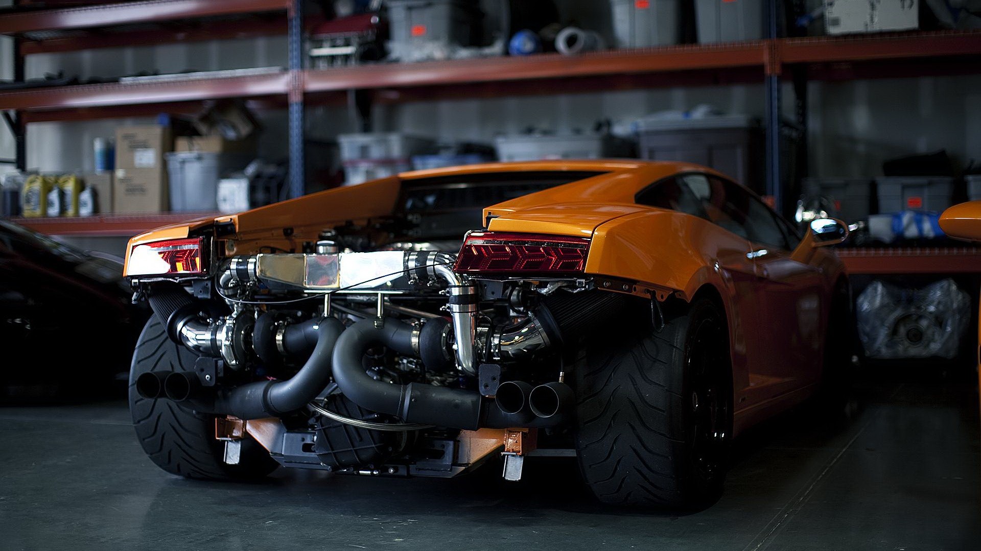 Lamborghini Gallardo with twin turbos HD Wallpaper
