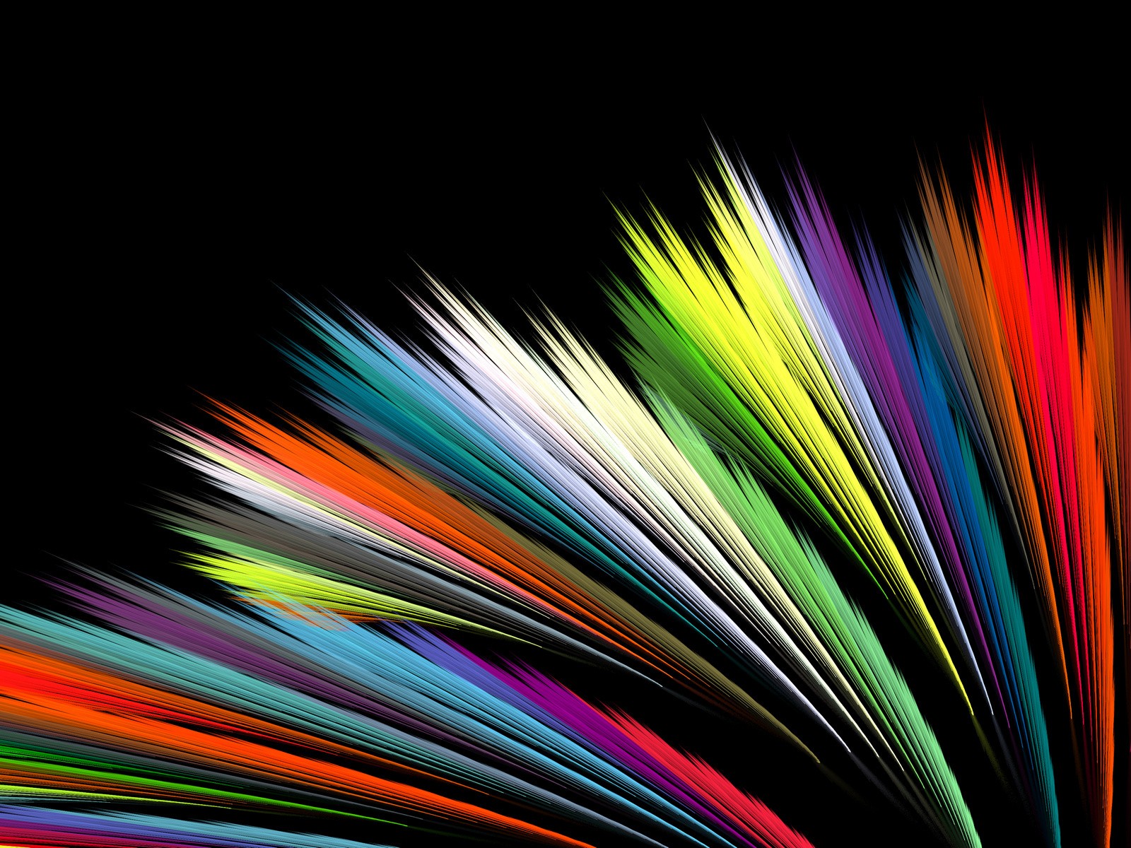 Abstract colorful lines on black background HD Wallpaper