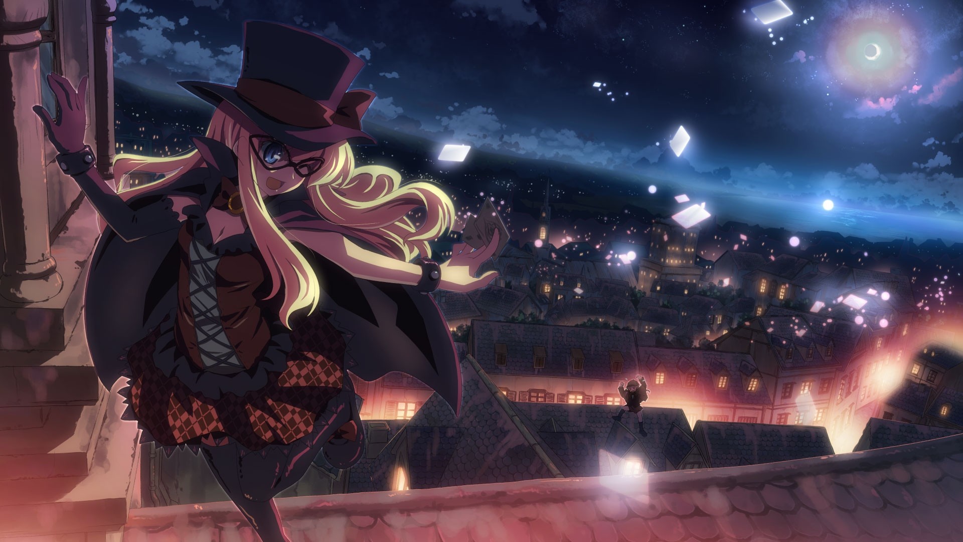 Lupine from DJ Max performing magic at night HD Wallpaper