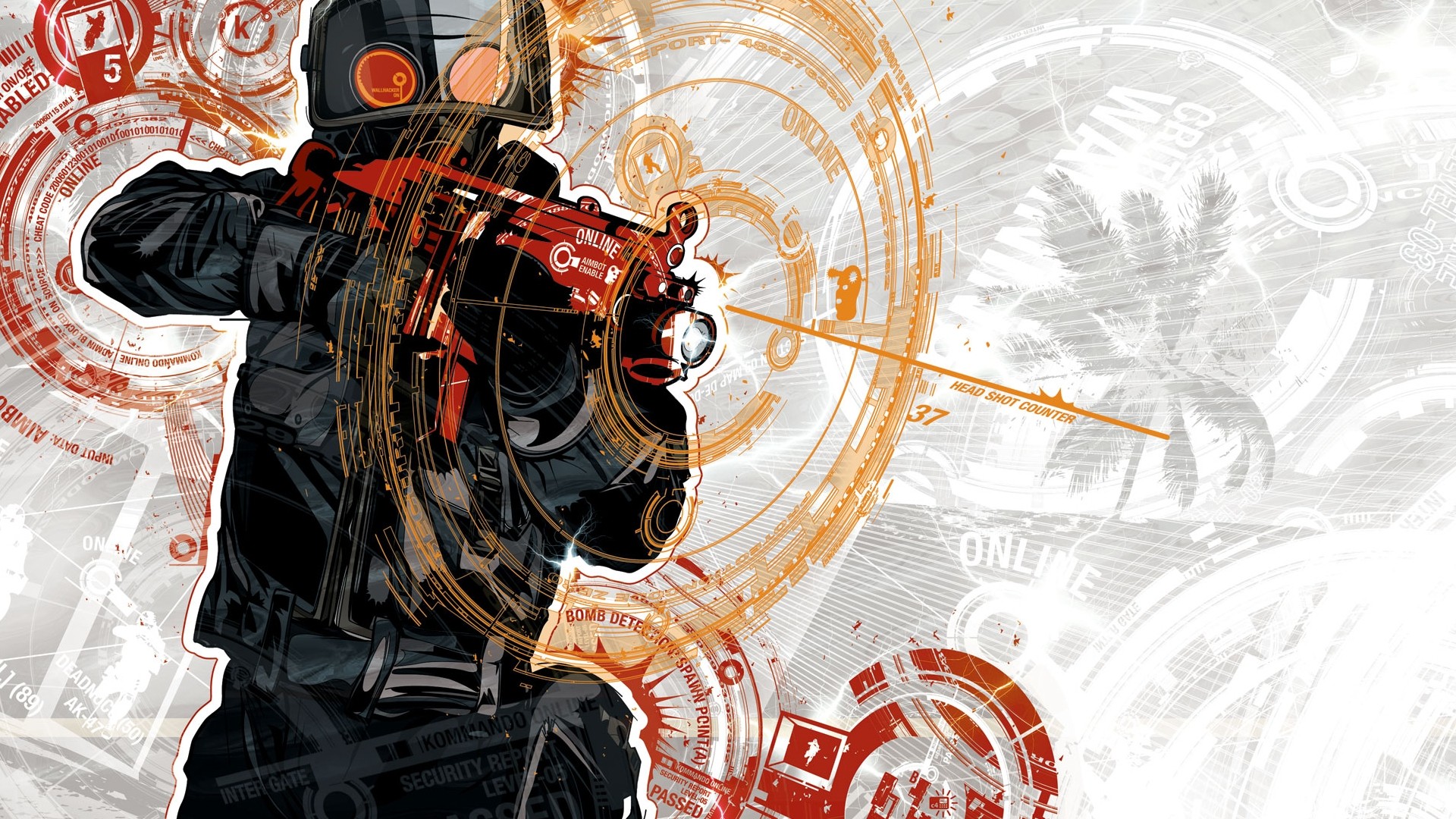 Counter-Strike Soldier with Futuristic HUD HD Wallpaper
