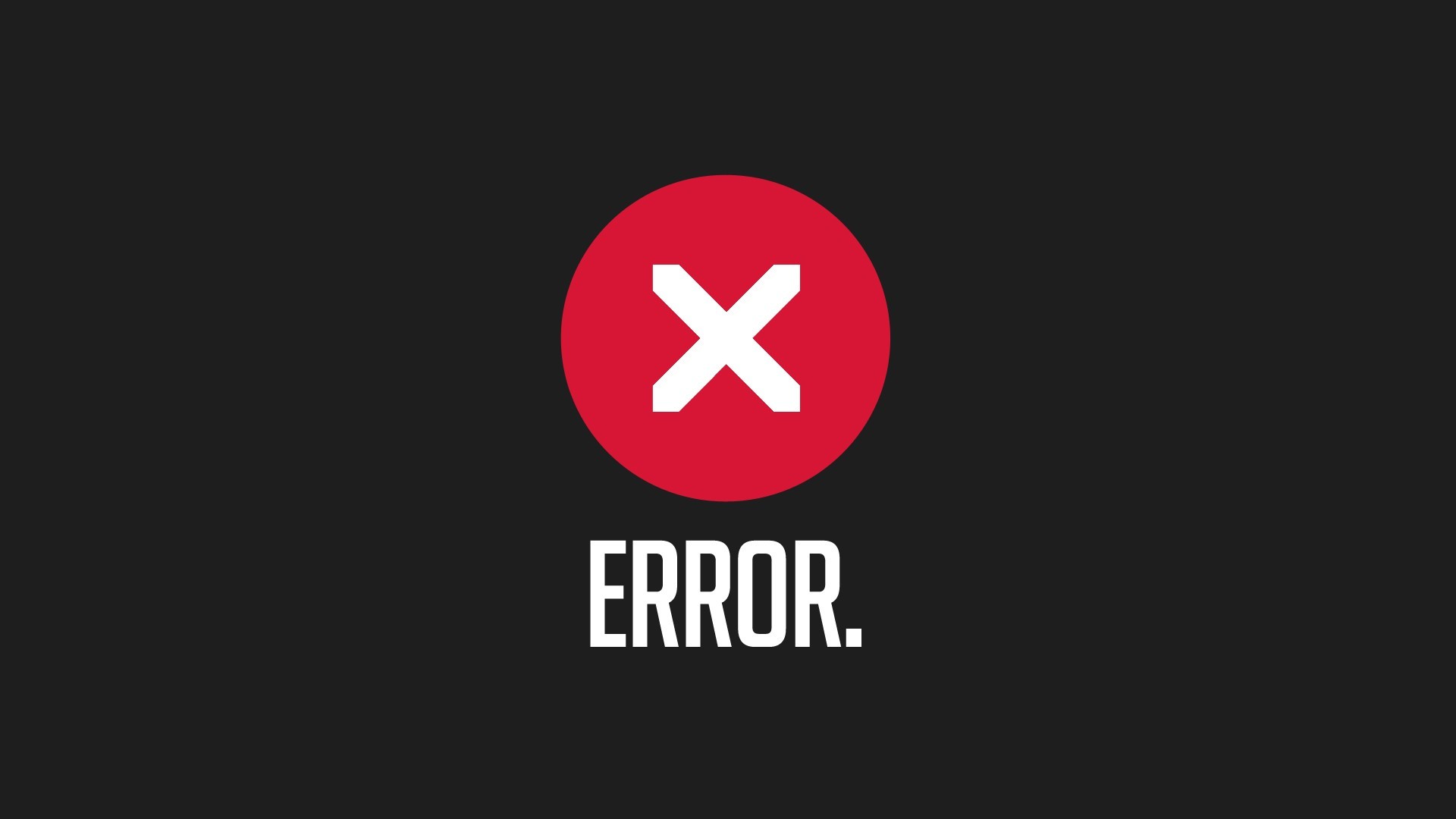 Red circle with white X and ERROR text HD Wallpaper