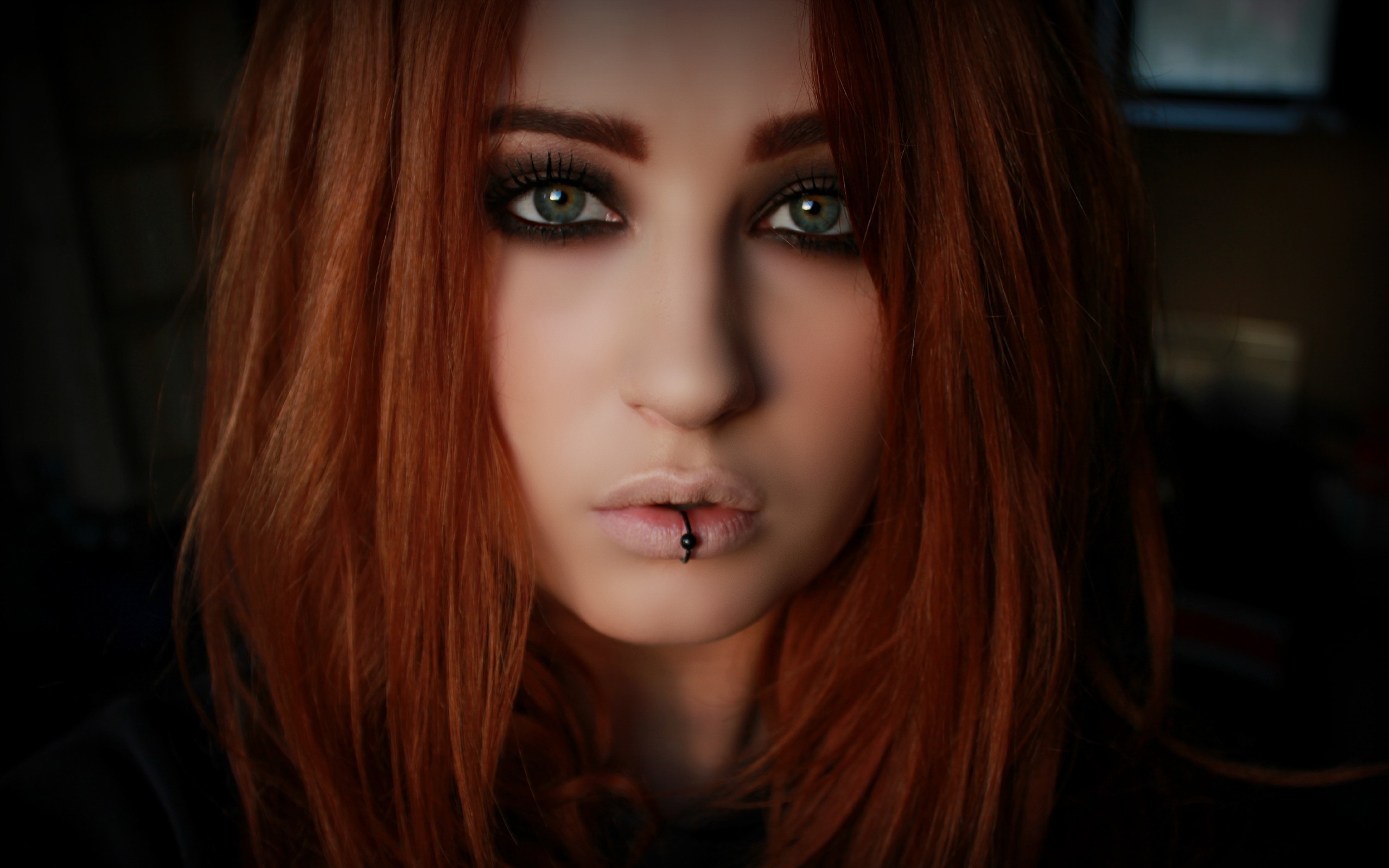 Niky Von Macabre with Pierced Lips HD Wallpaper