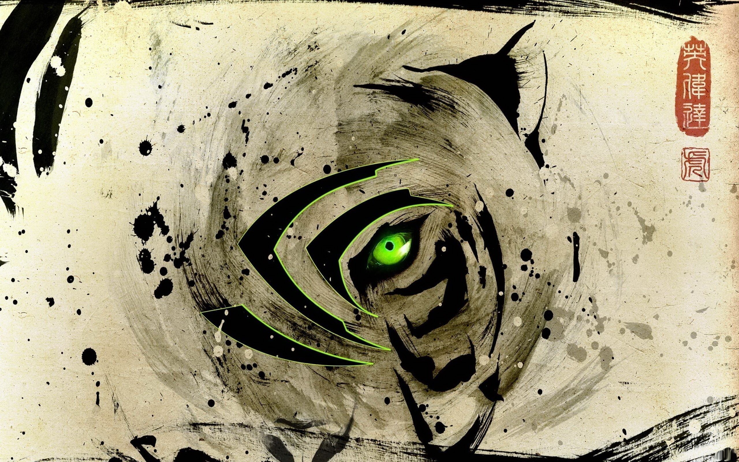 Nvidia Tiger Eye Ink Artwork HD Wallpaper