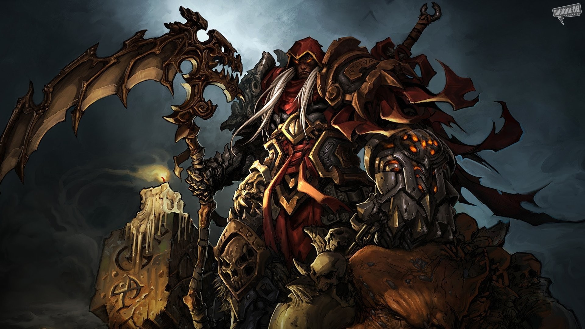 War from Darksiders holding a scythe HD Wallpaper