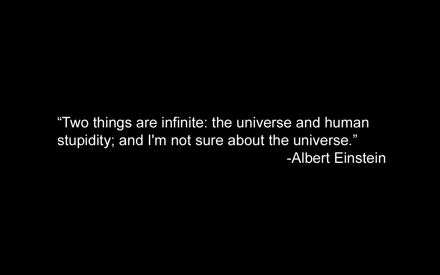 Albert Einstein quote about the universe and stupidity HD Wallpaper