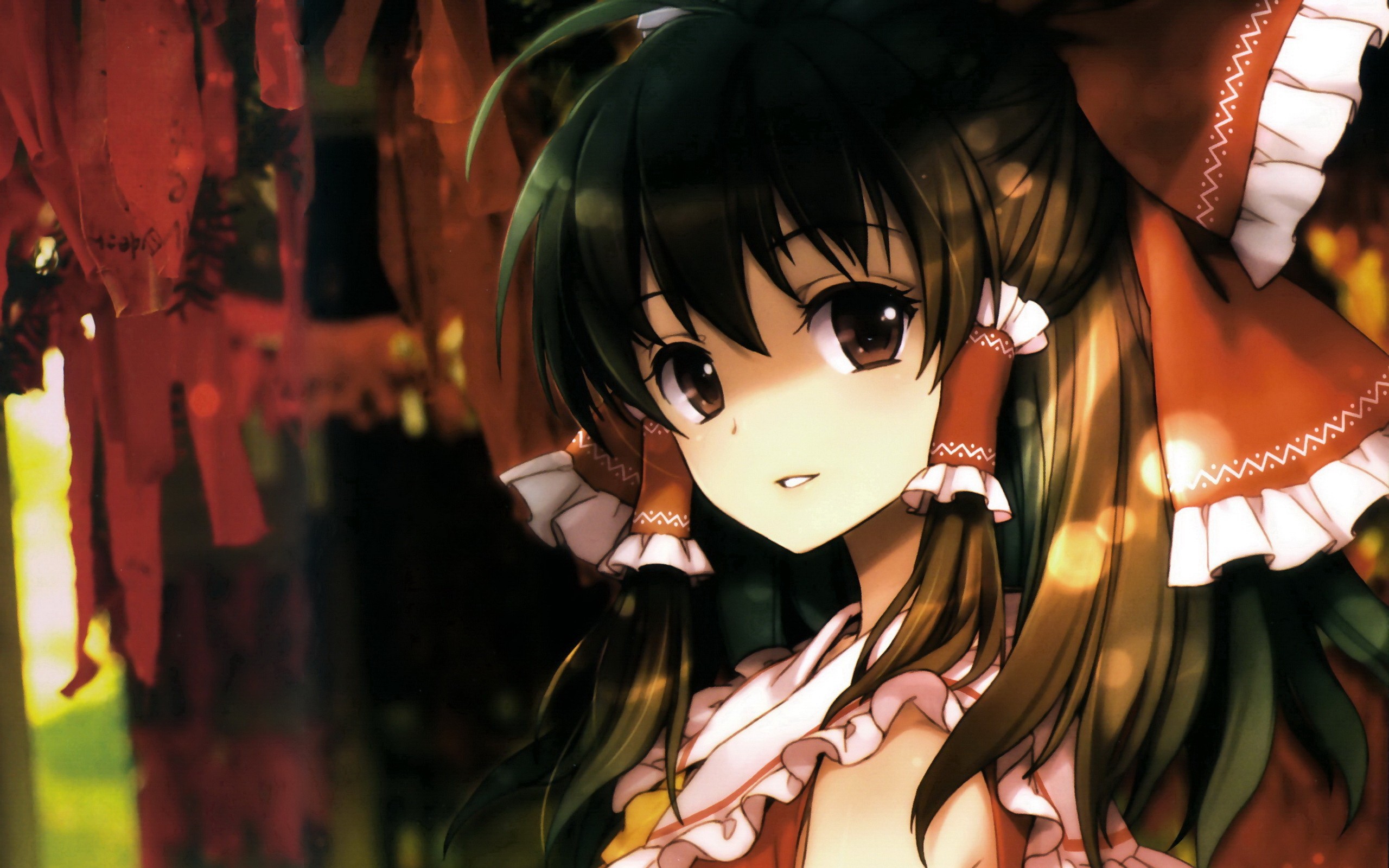 Hakurei Reimu from Touhou anime HD Wallpaper
