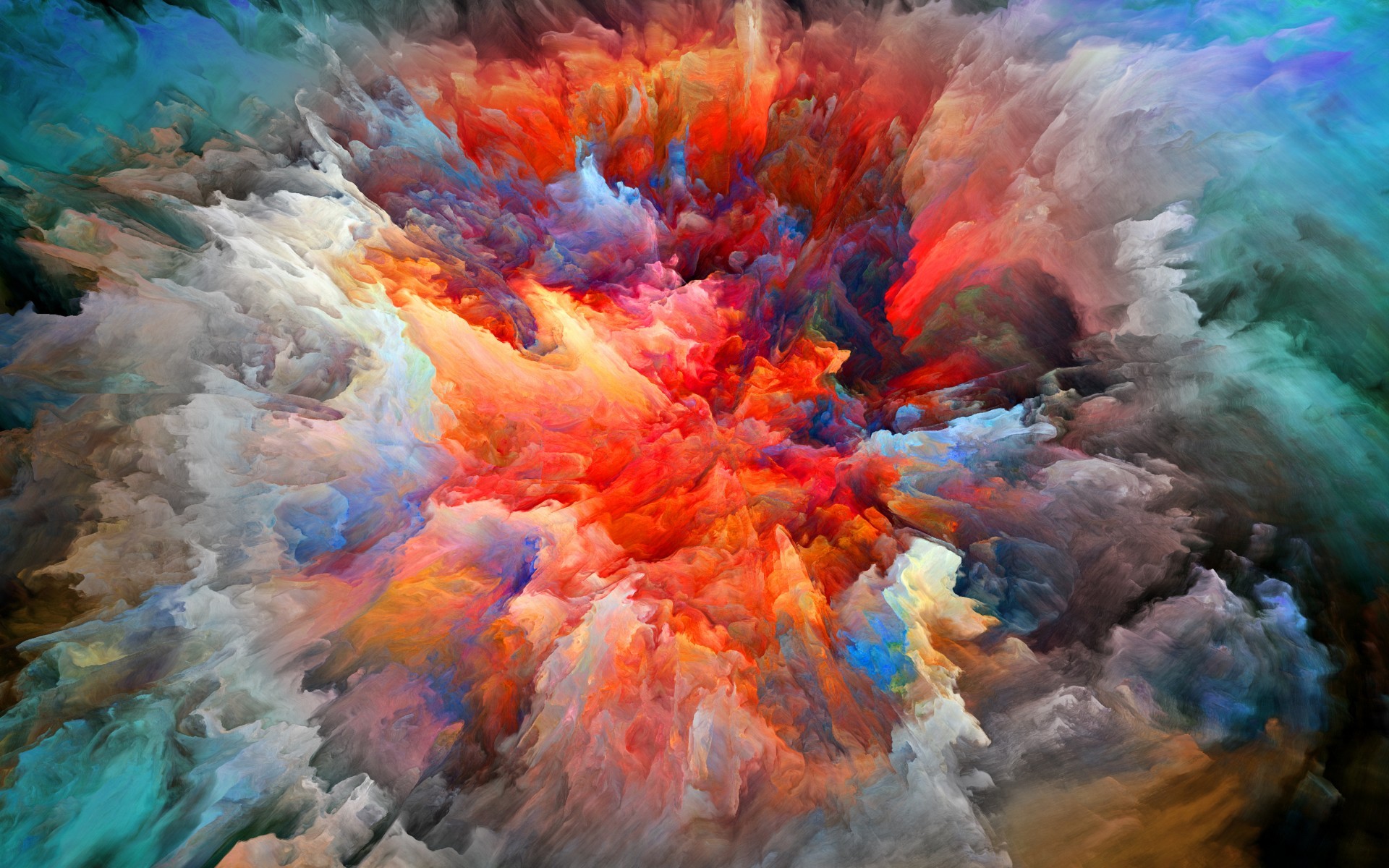 Explosion of colorful abstract digital art HD Wallpaper