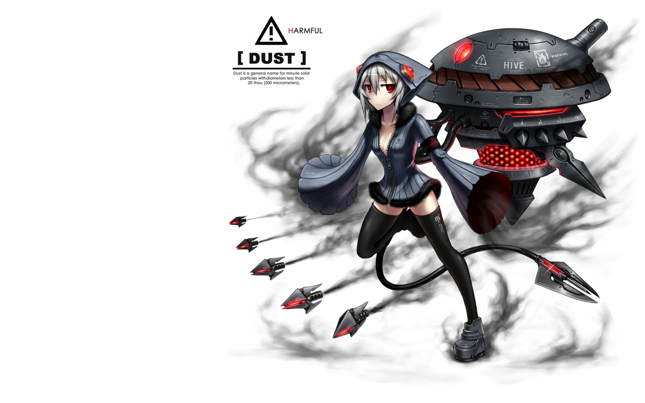 GiA, original characters, thigh-highs, anime, machine gun, anime girls HD Wallpaper