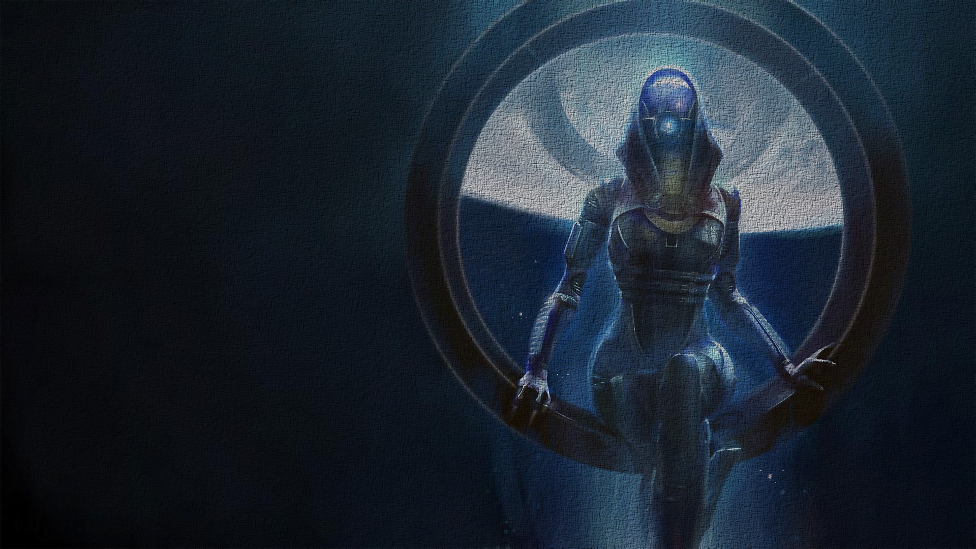 Tali'Zorah from Mass Effect in a circular frame HD Wallpaper