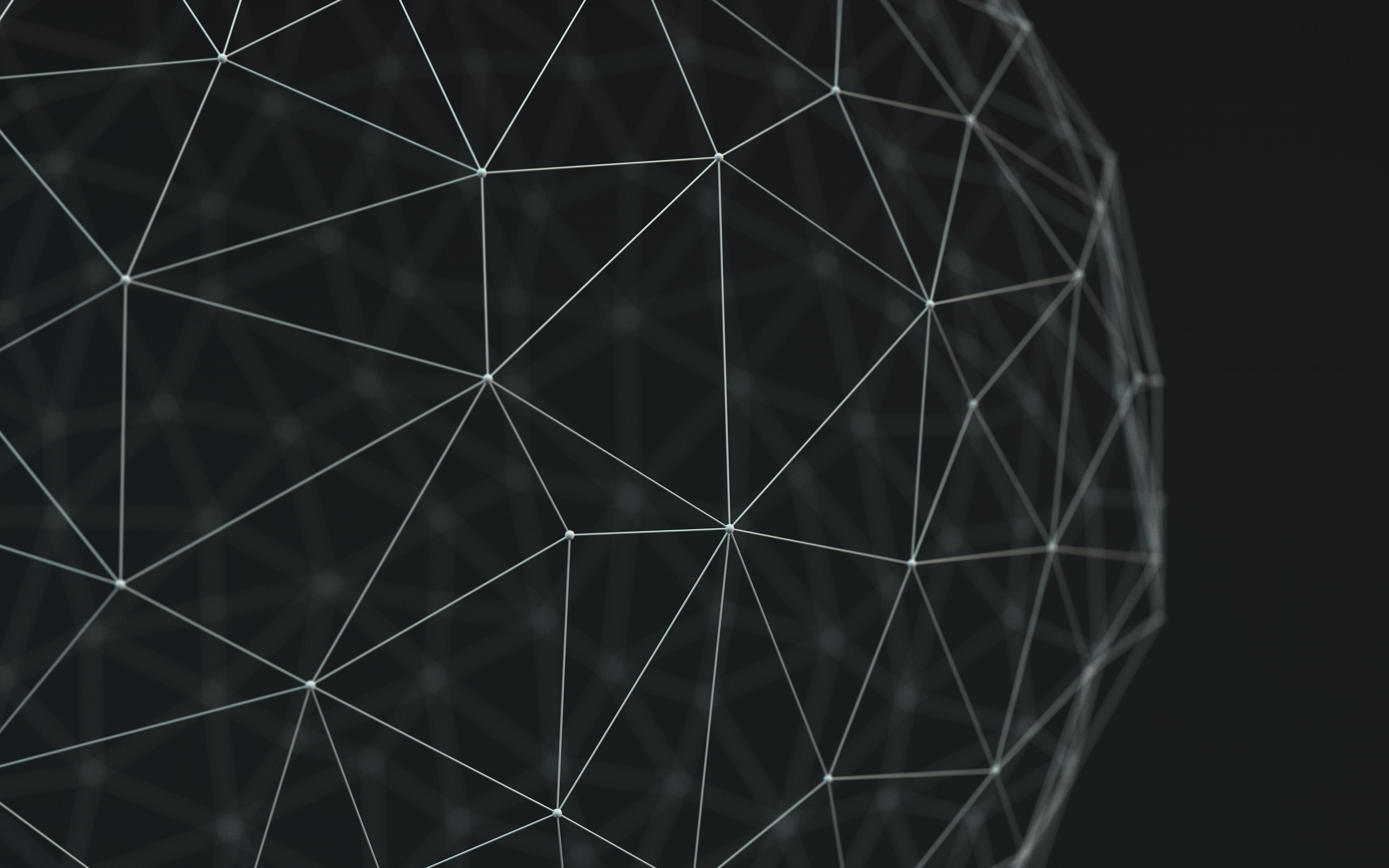 Abstract low poly sphere with connected nodes HD Wallpaper