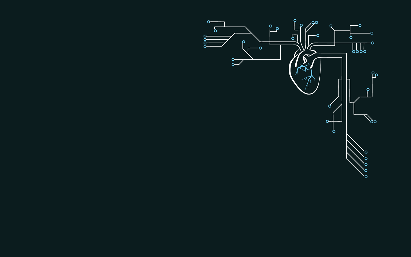 Minimalist circuit board heart illustration HD Wallpaper