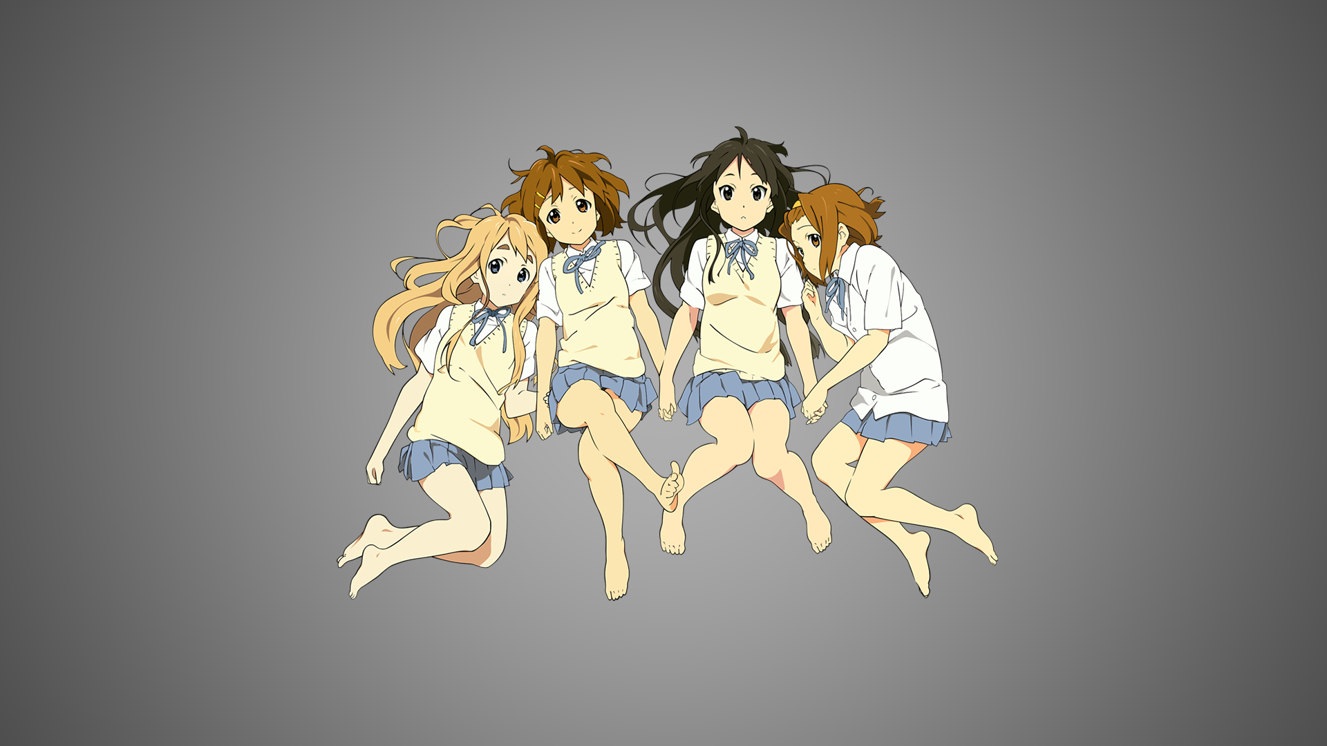 K-ON! girls Hirasawa Yui, Akiyama Mio, Tainaka Ritsu, Kotobuki Tsumugi HD Wallpaper