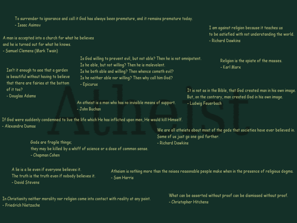Atheism Quotes by Famous Thinkers HD Wallpaper