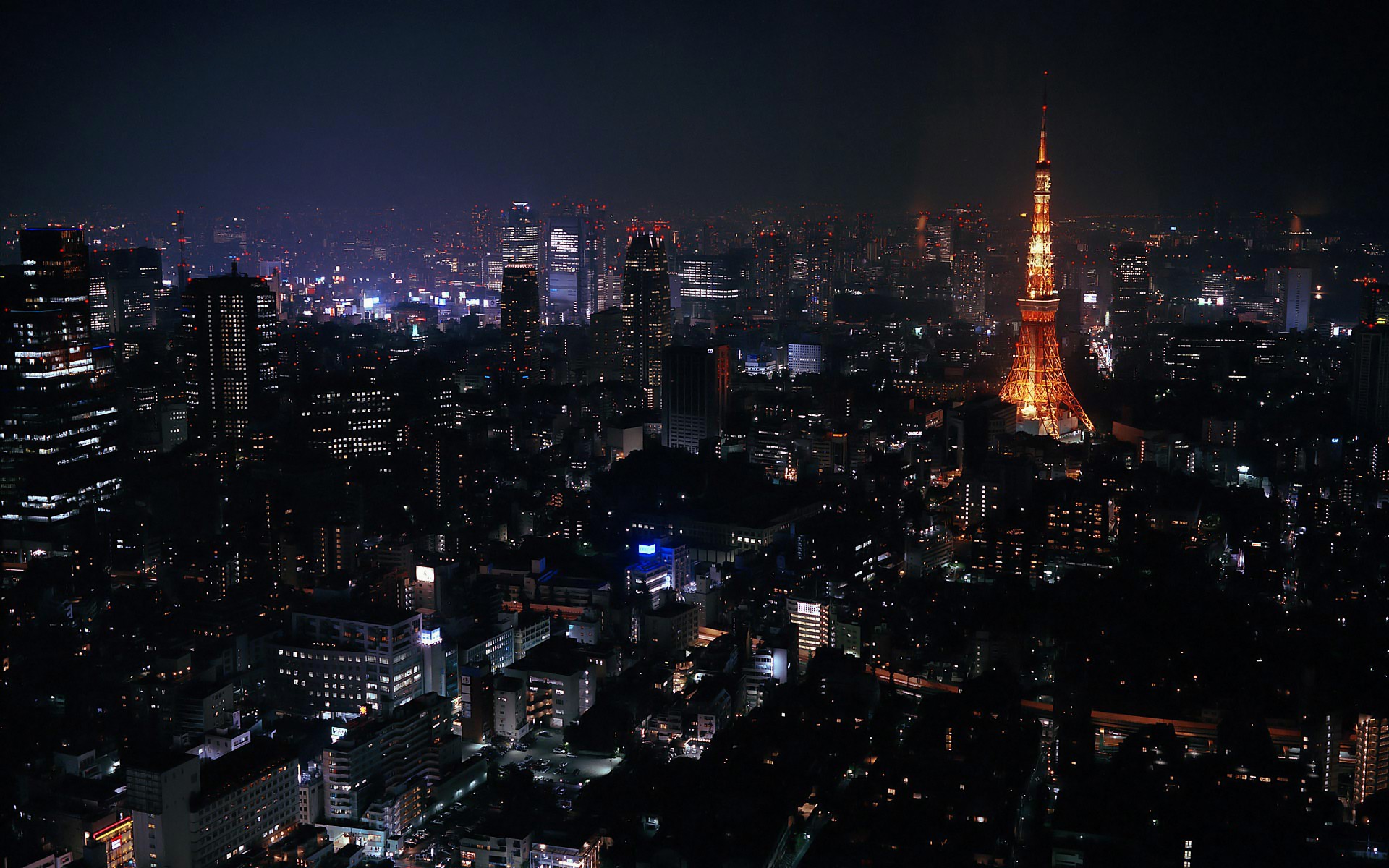 Tokyo cityscape at night with Tokyo Tower HD Wallpaper