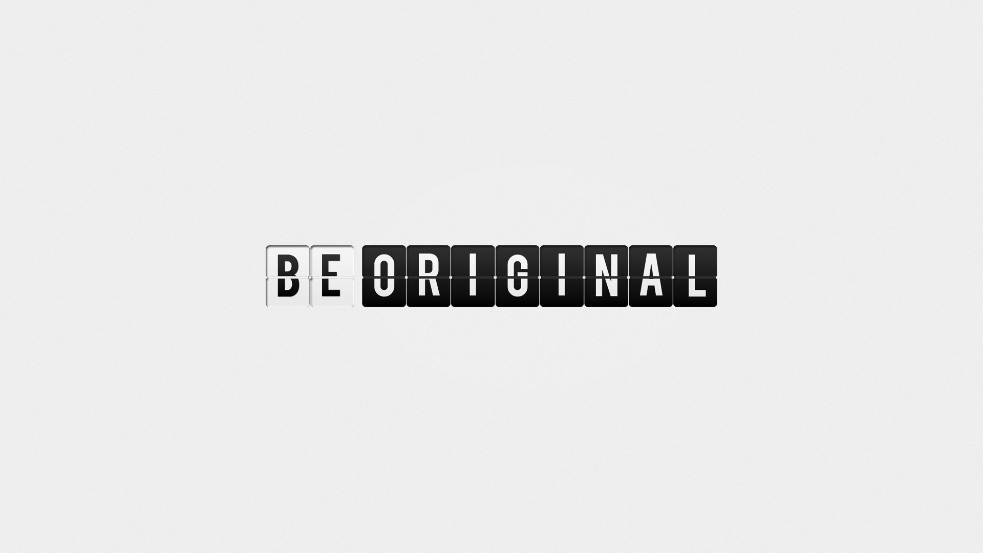Flip-disc display spelling "BE ORIGINAL" HD Wallpaper