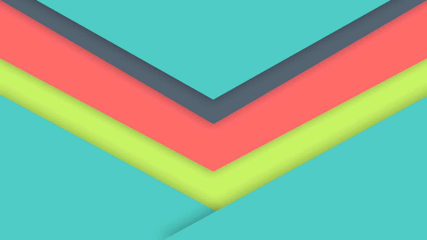 Abstract geometric pattern with teal, coral, and lime green layers HD Wallpaper