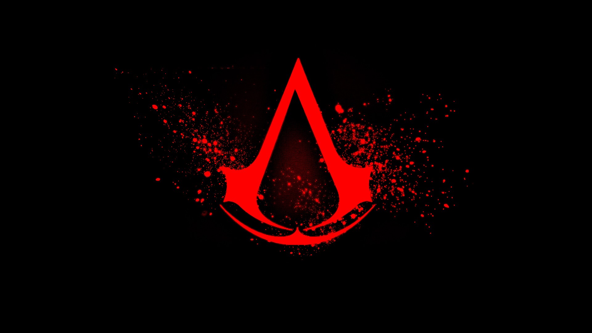 Assassin's Creed logo with red blood splatters HD Wallpaper