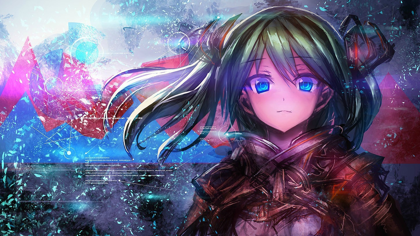 Hatsune Miku anime artwork with blue eyes and twintails HD Wallpaper