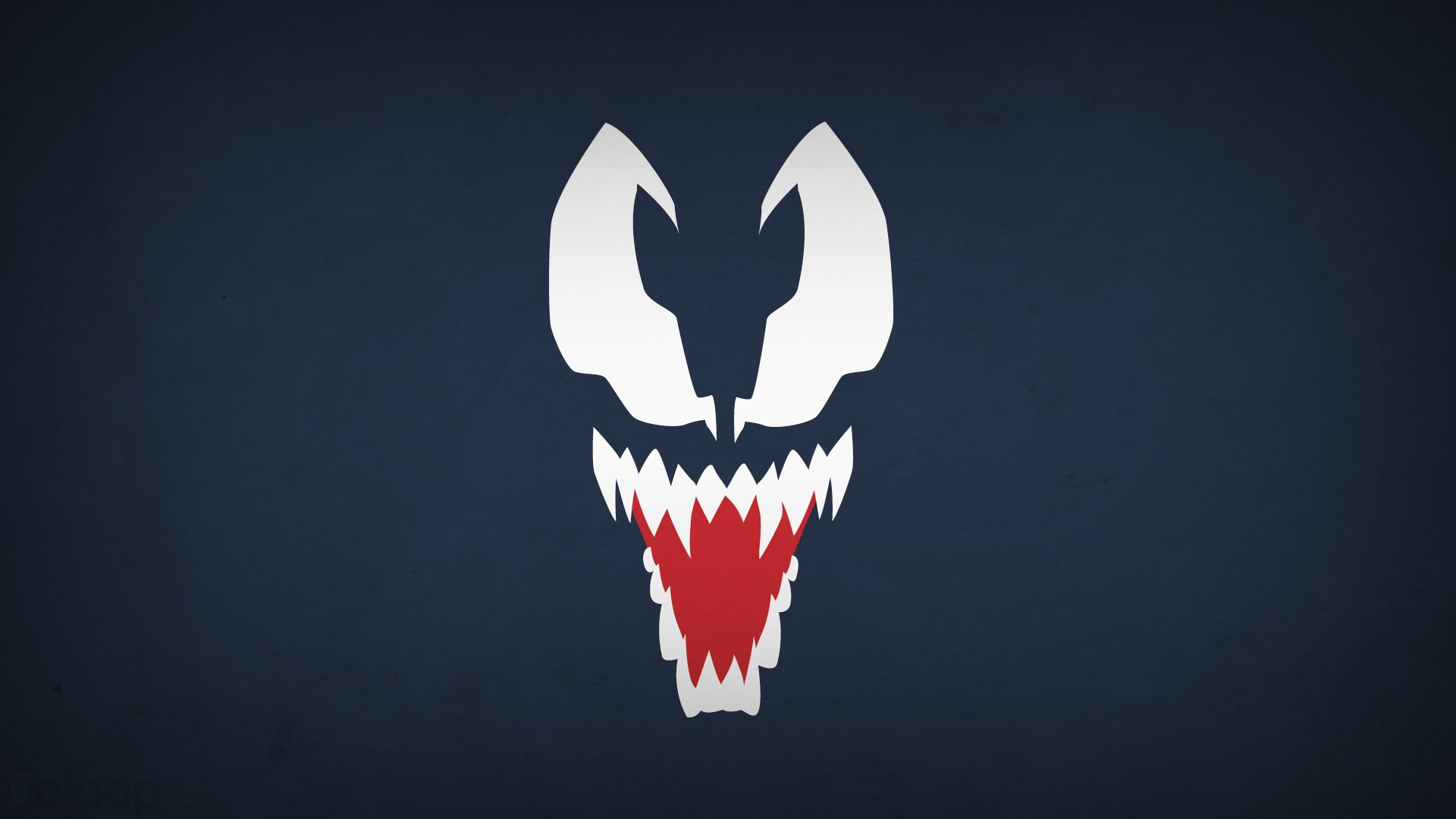 Minimalist Venom logo on a dark blue background HD Wallpaper