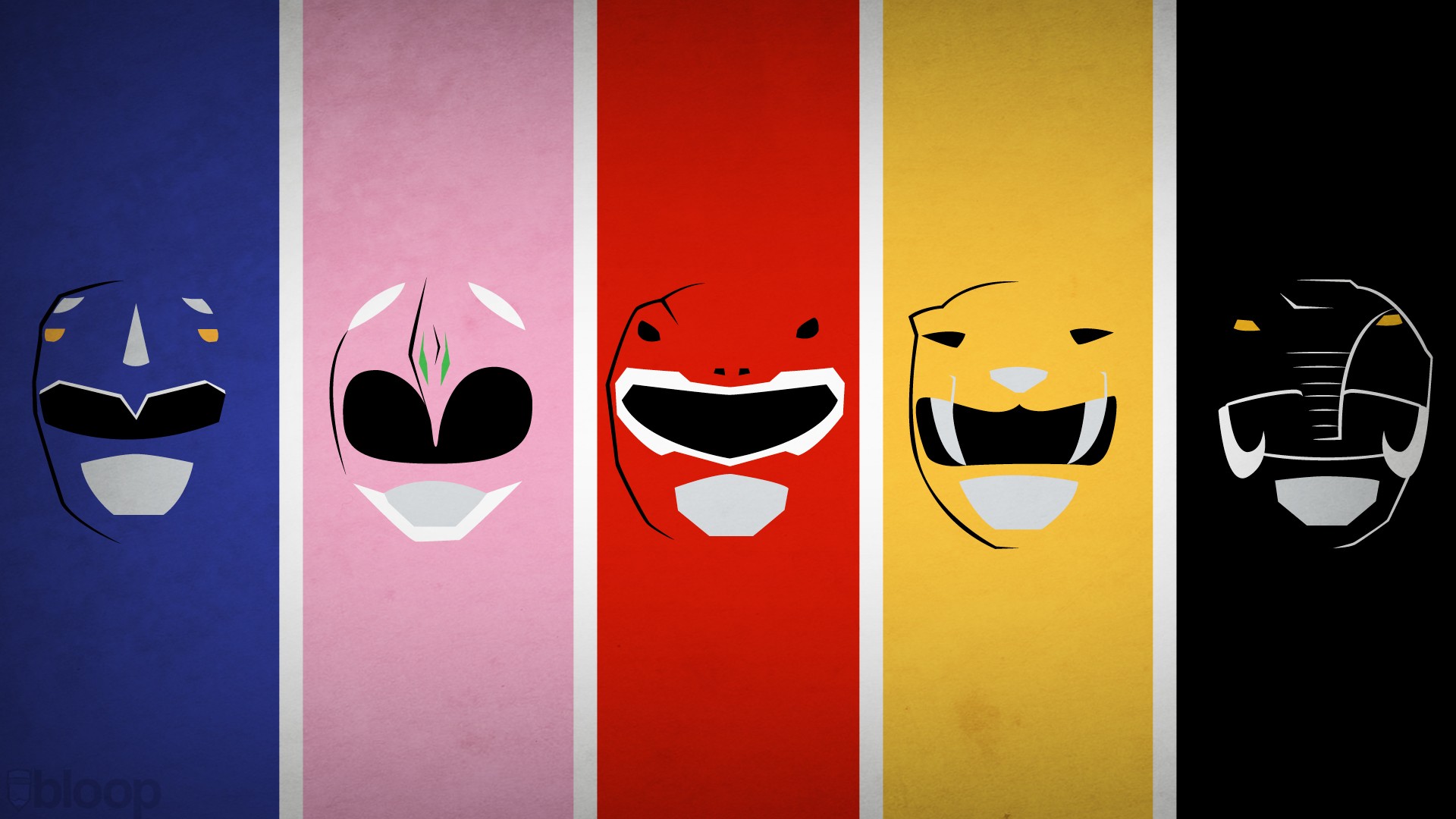 Minimalist Power Rangers Helmets Collage HD Wallpaper
