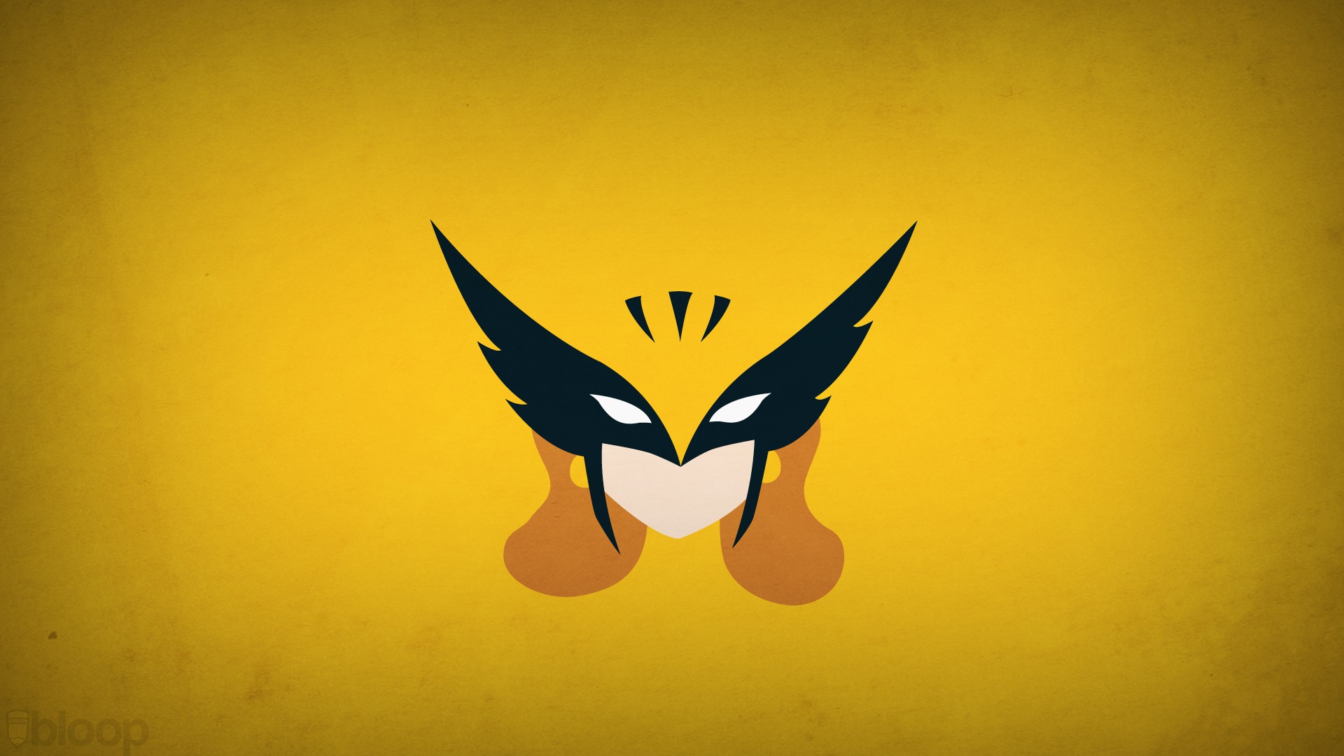 Minimalist Wolverine Mask on Yellow Background HD Wallpaper