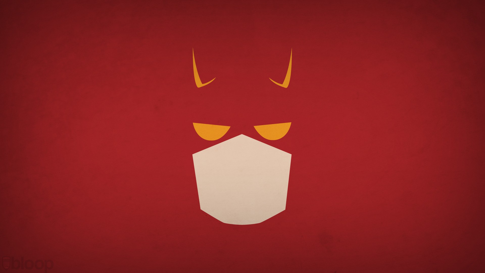 Minimalist Daredevil Mask on Red Background HD Wallpaper
