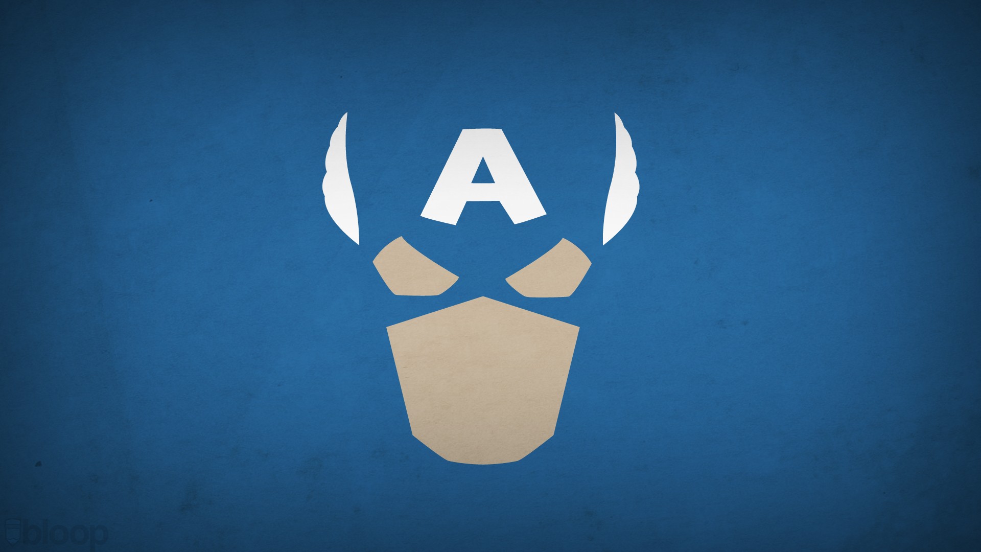Minimalist Captain America Mask on Blue Background HD Wallpaper