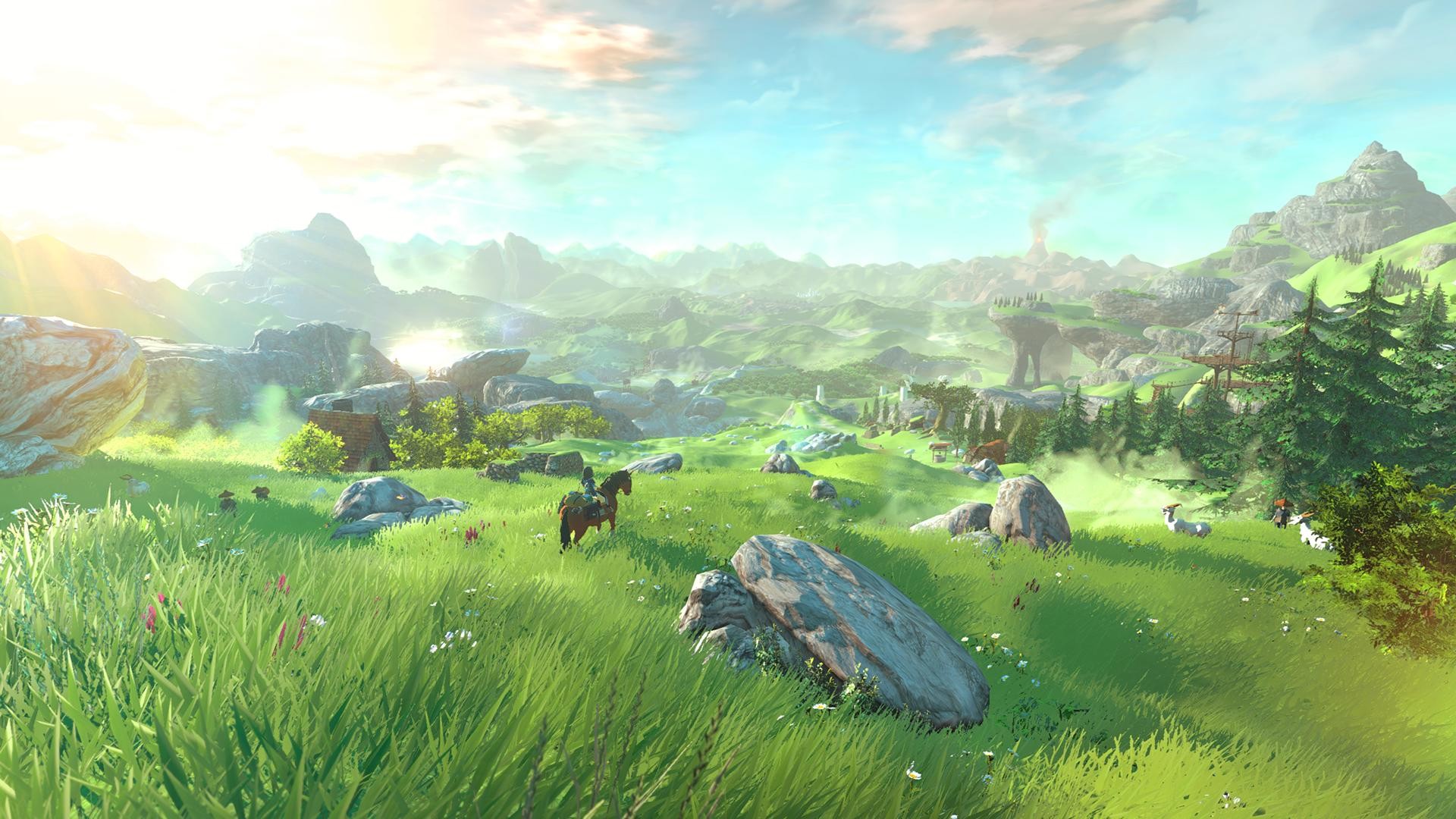 Link on horseback in The Legend of Zelda: Breath of the Wild HD Wallpaper