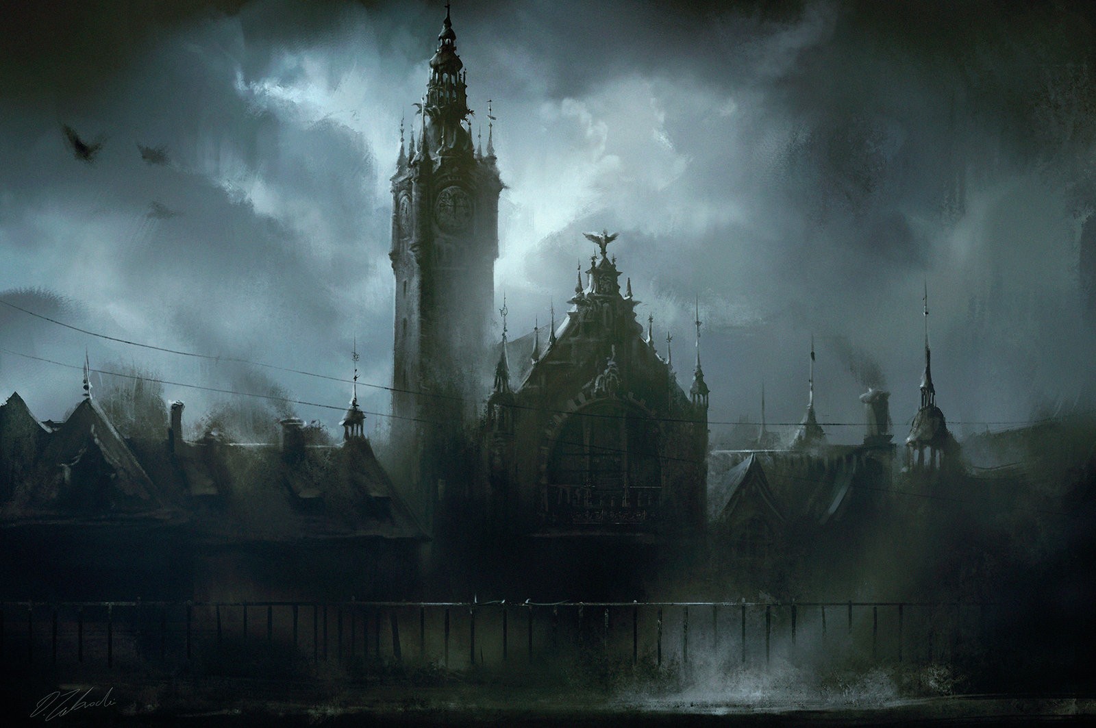 Fantasy Cityscape by Darek Zabrocki HD Wallpaper