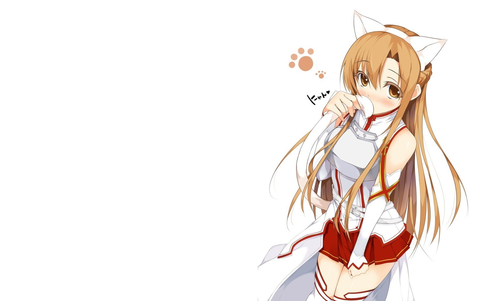 Asuna Yuuki from Sword Art Online with cat ears HD Wallpaper