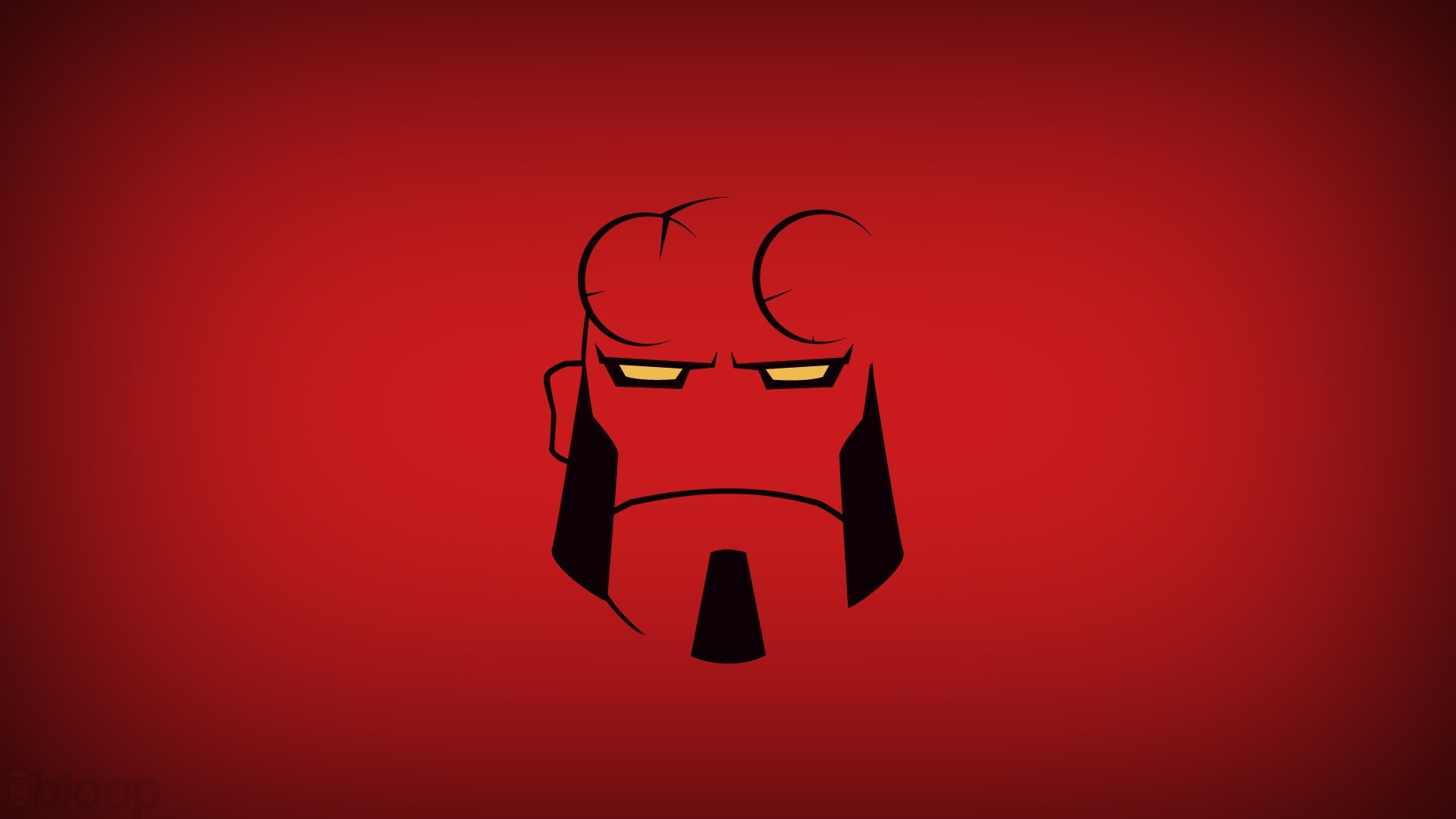 Hellboy minimalist illustration on red background HD Wallpaper