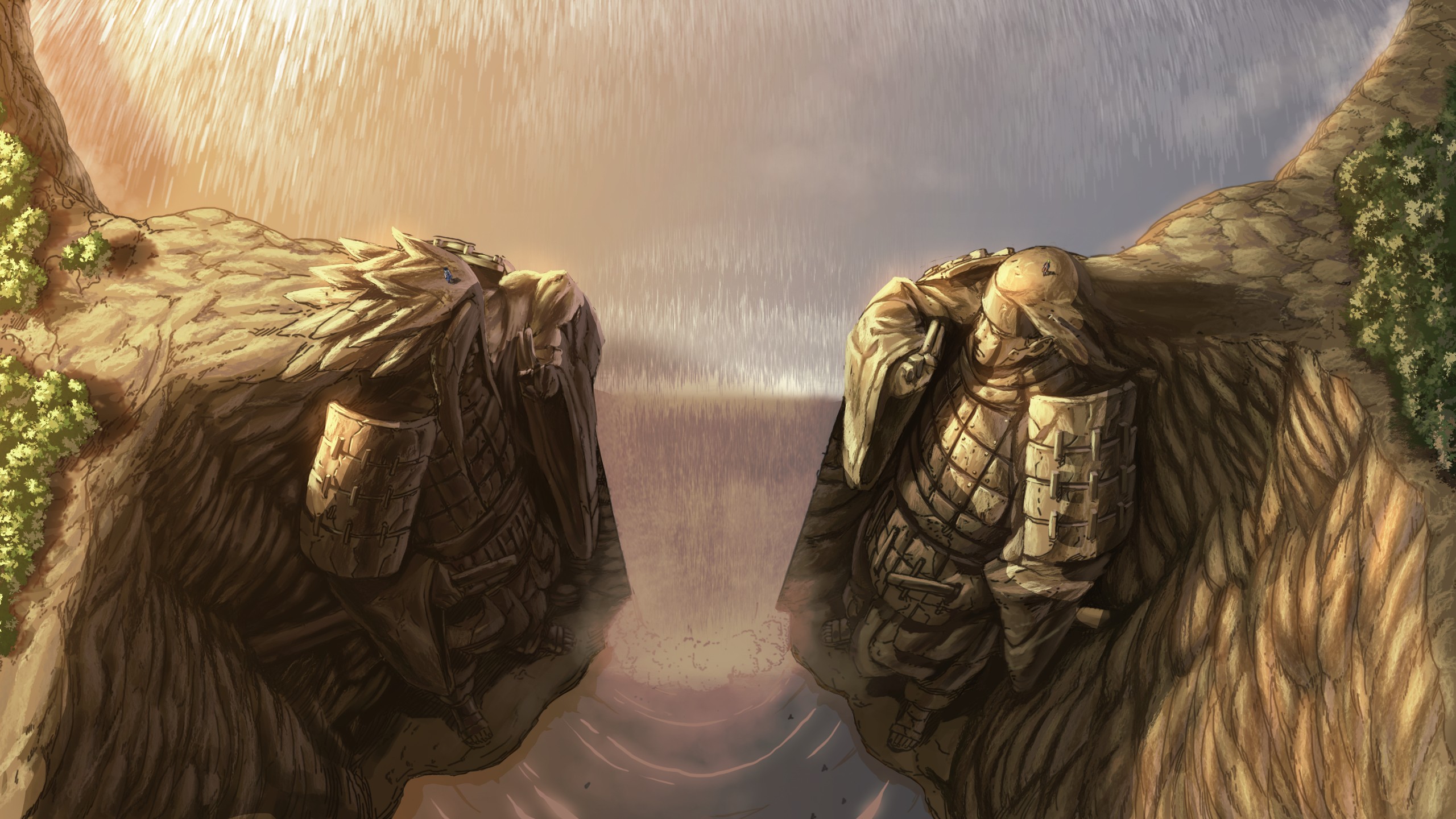 Naruto Shippuuden: Statues of Hashirama and Madara HD Wallpaper