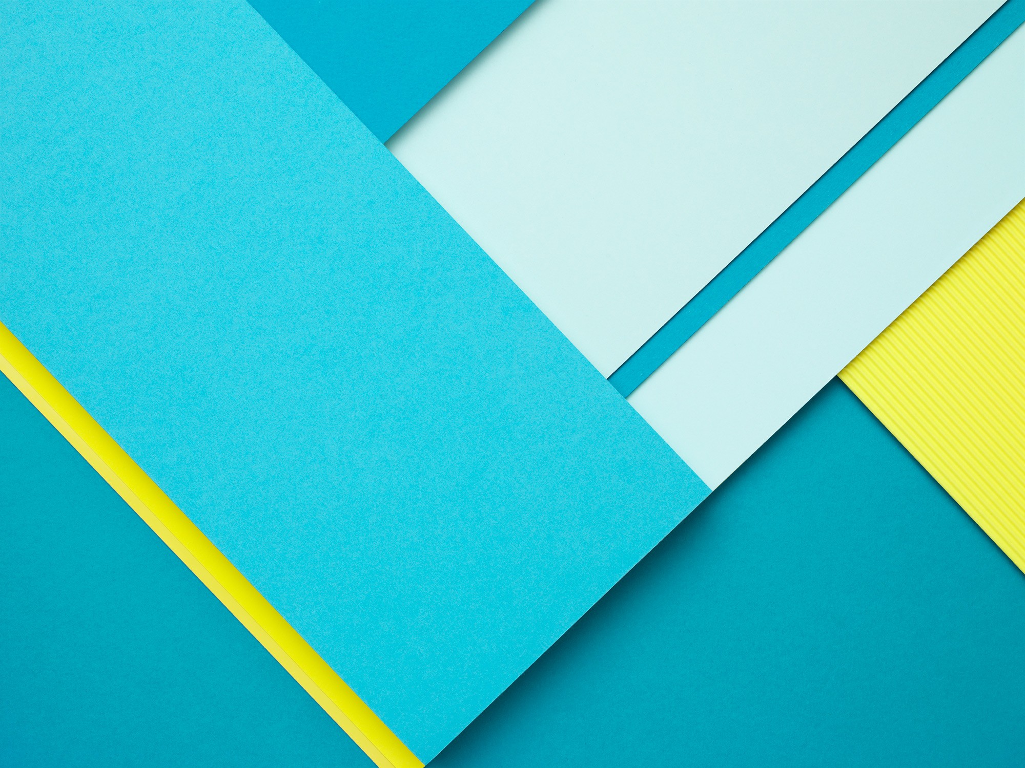 Android Material Design Style with Cyan and Yellow Paper HD Wallpaper