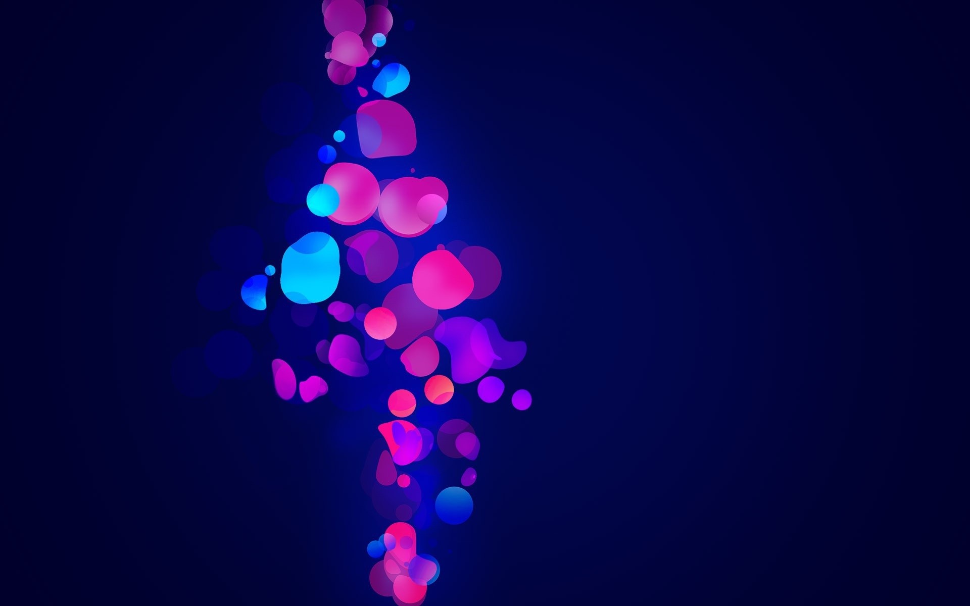 Abstract colorful shapes on a dark blue background HD Wallpaper