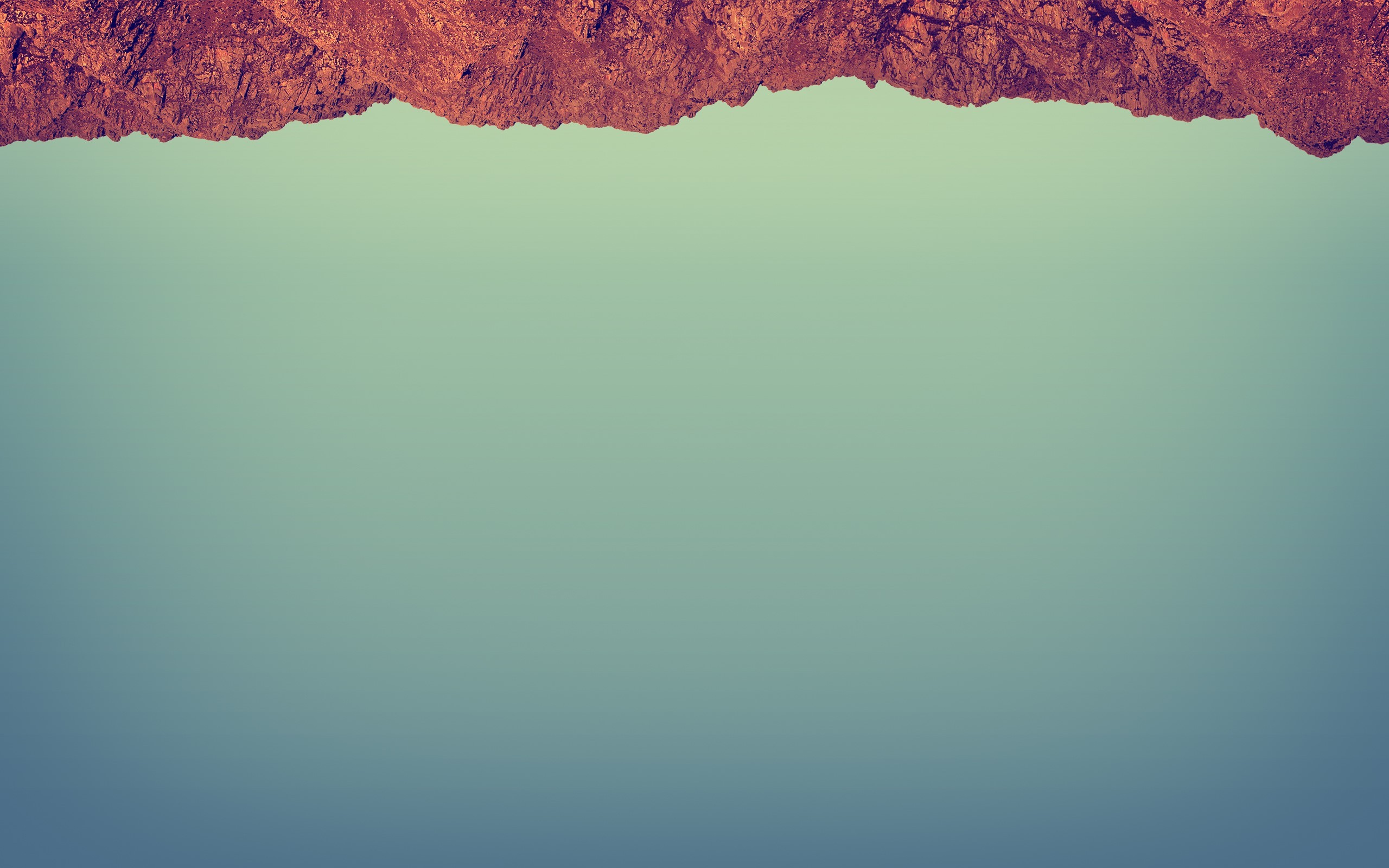 Minimalist rocky cliff edge against a gradient sky HD Wallpaper