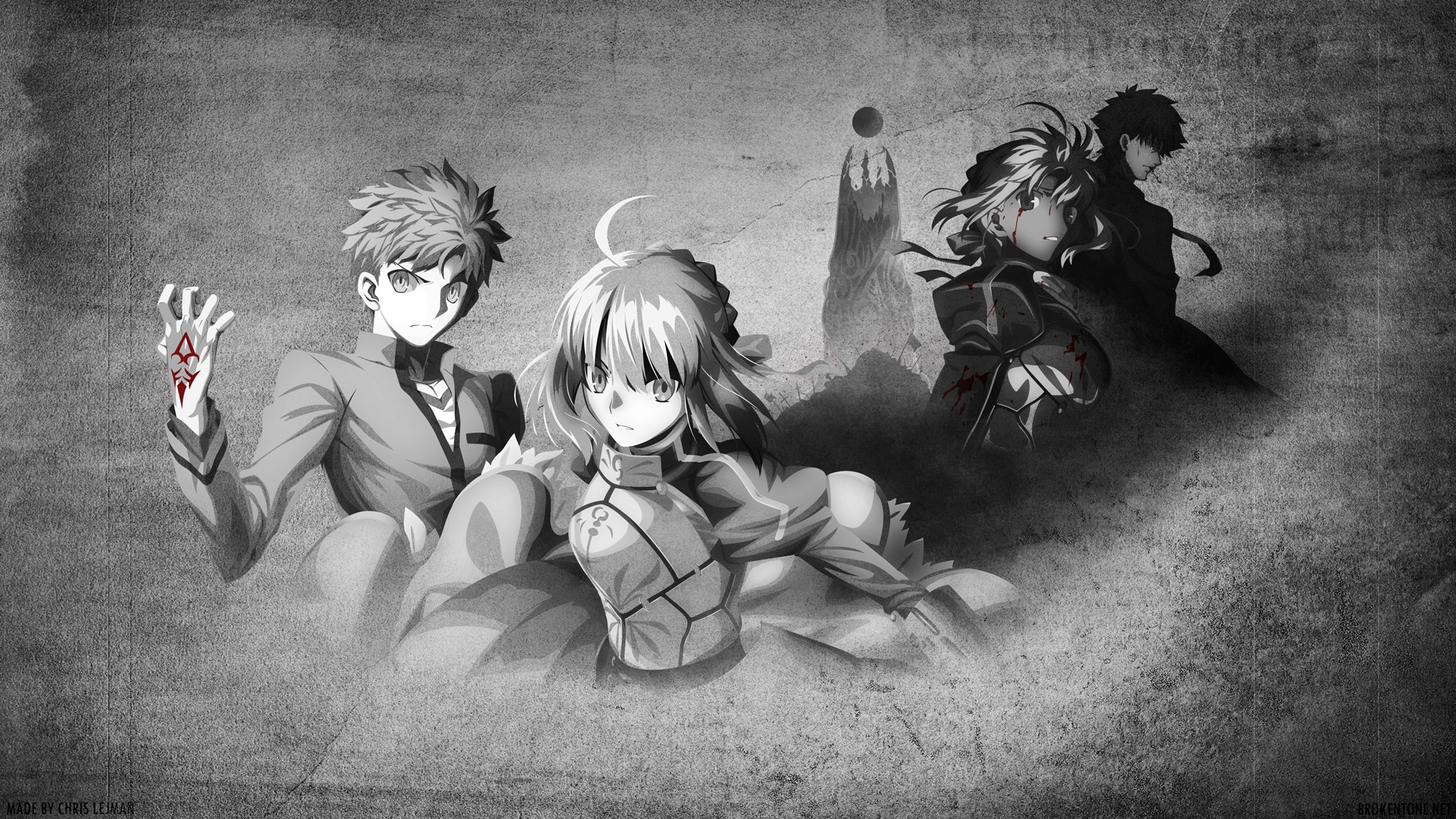 Shirou Emiya and Saber from Fate Series HD Wallpaper