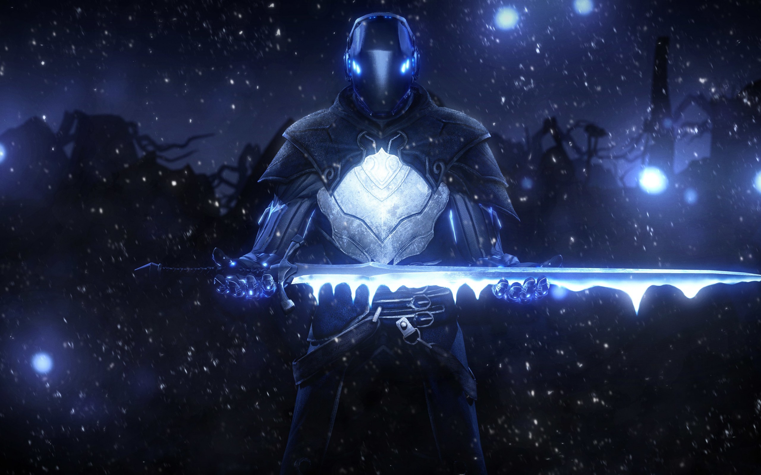 Dark Souls II Warrior with an Ice Sword HD Wallpaper