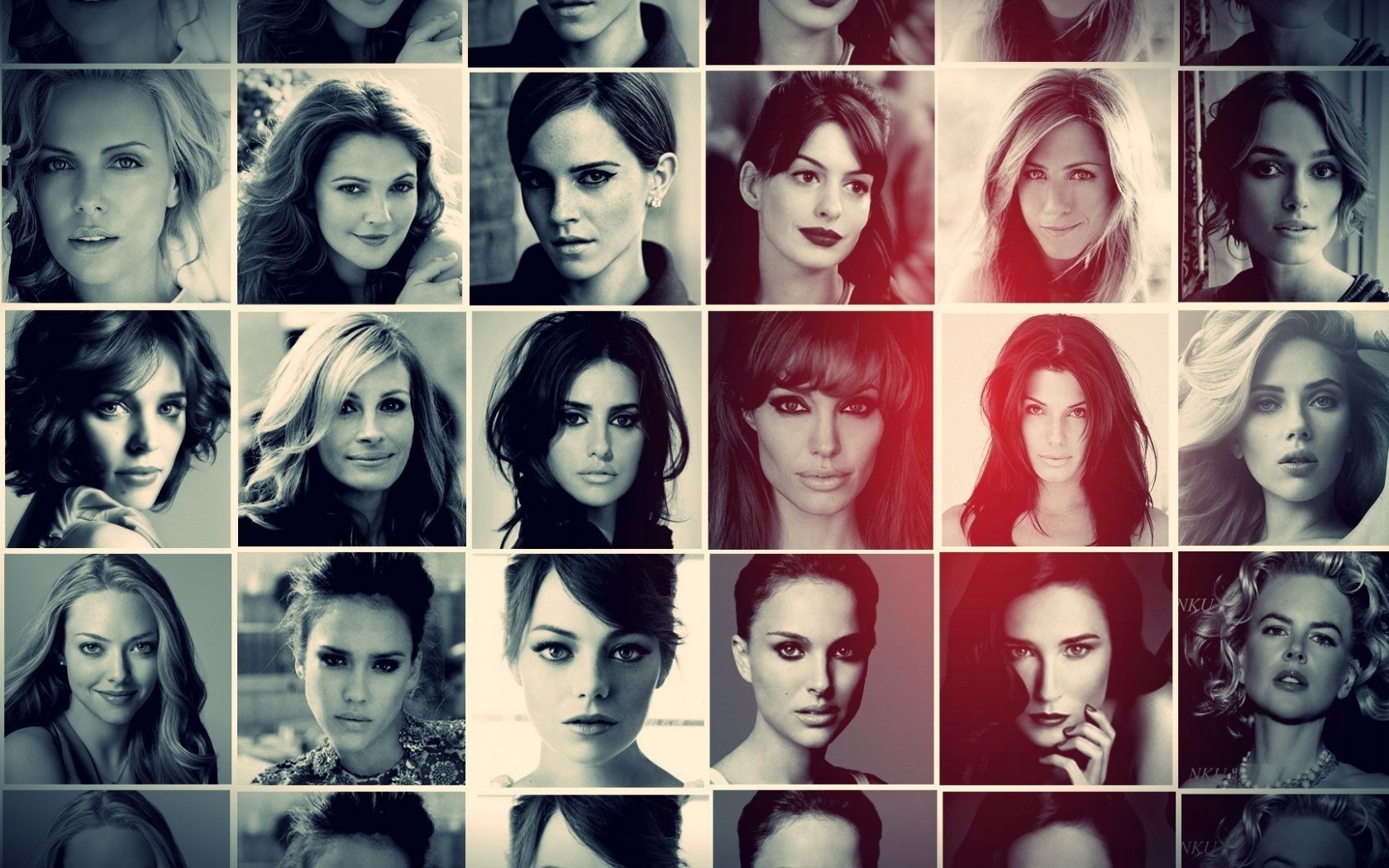 Collage of Famous Actresses HD Wallpaper