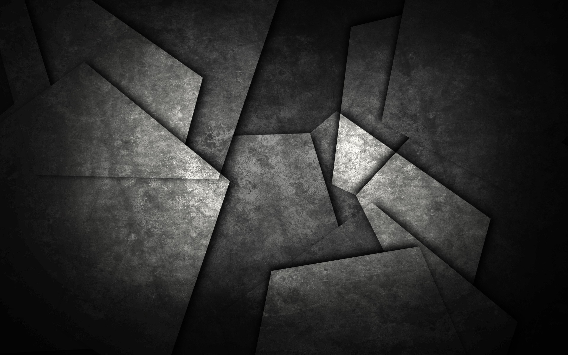 Monochrome abstract geometric shapes with grunge texture HD Wallpaper