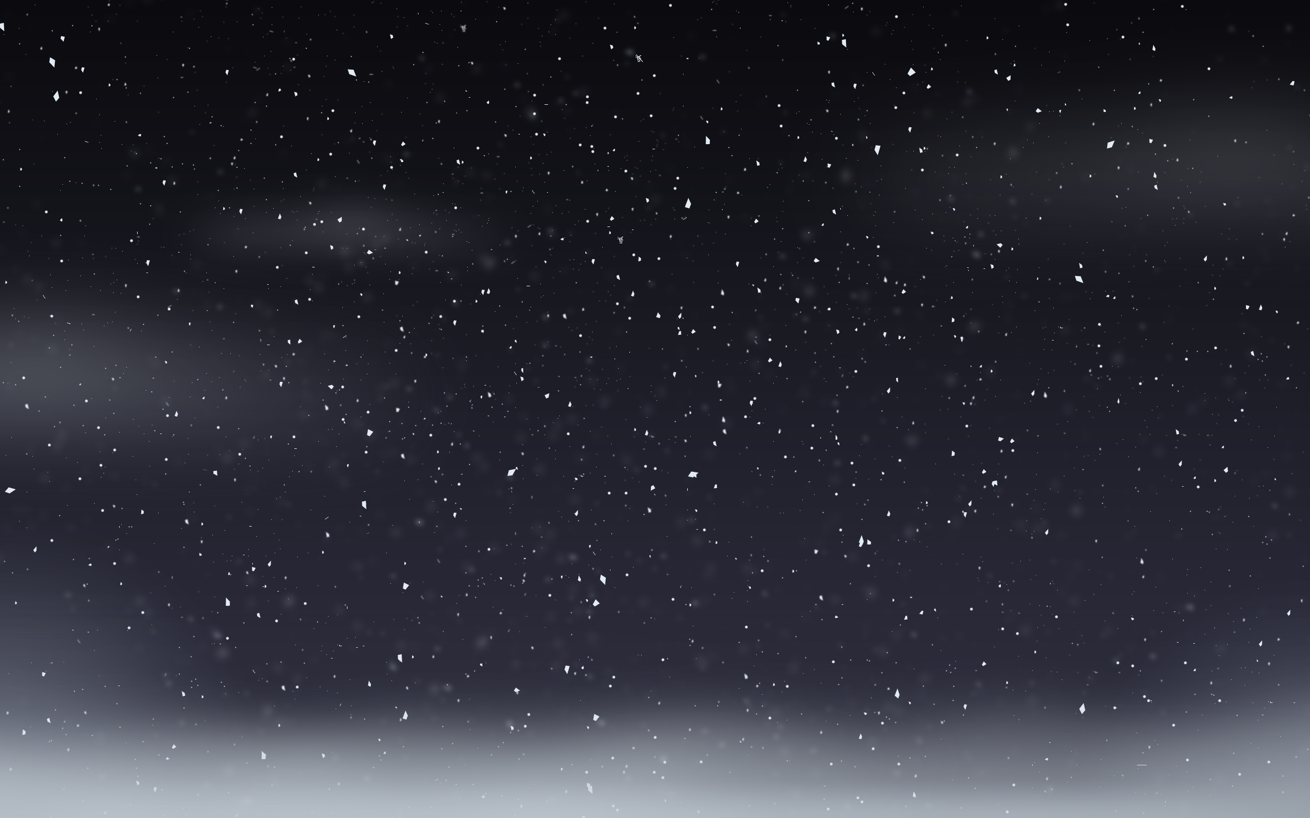 Snow falling against a dark sky HD Wallpaper